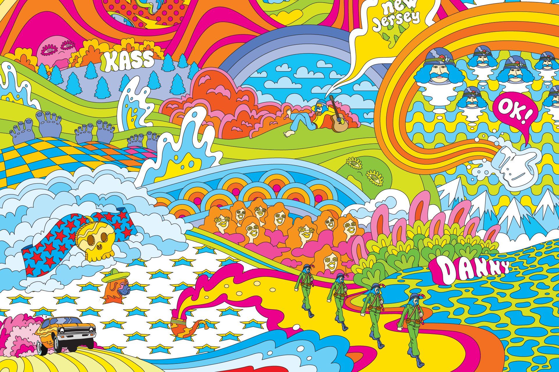 Paesaggio psichedelico hippie colorato, 1920x1280 Full HD+ WUXGA, PC Desktop