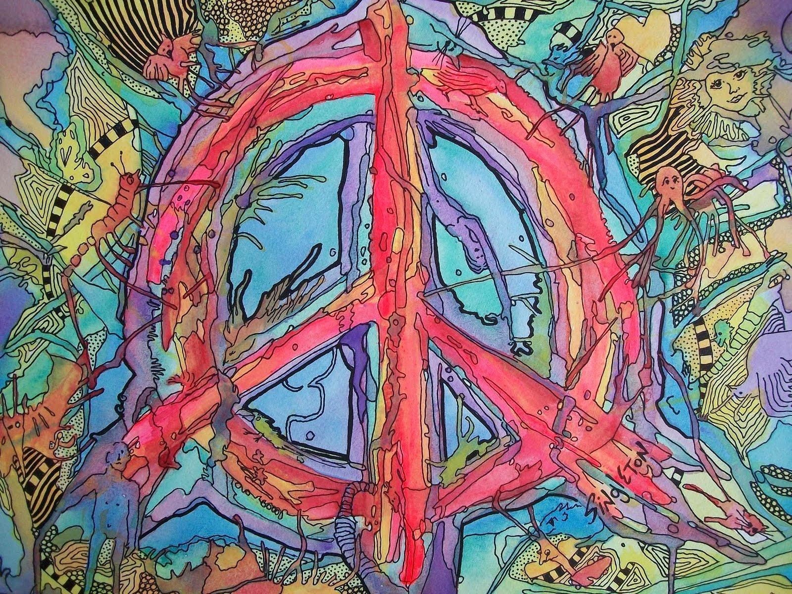 Simbolo pace colorato hippie, 1600x1200 900p, Desktop