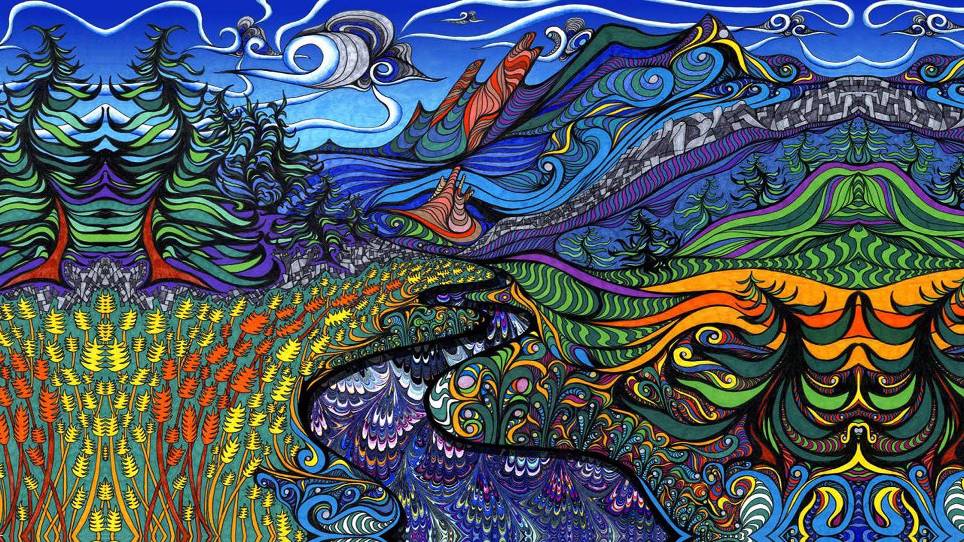 Paesaggio psichedelico colorato hippie, 1920x1080 Full HD 1080p, Desktop