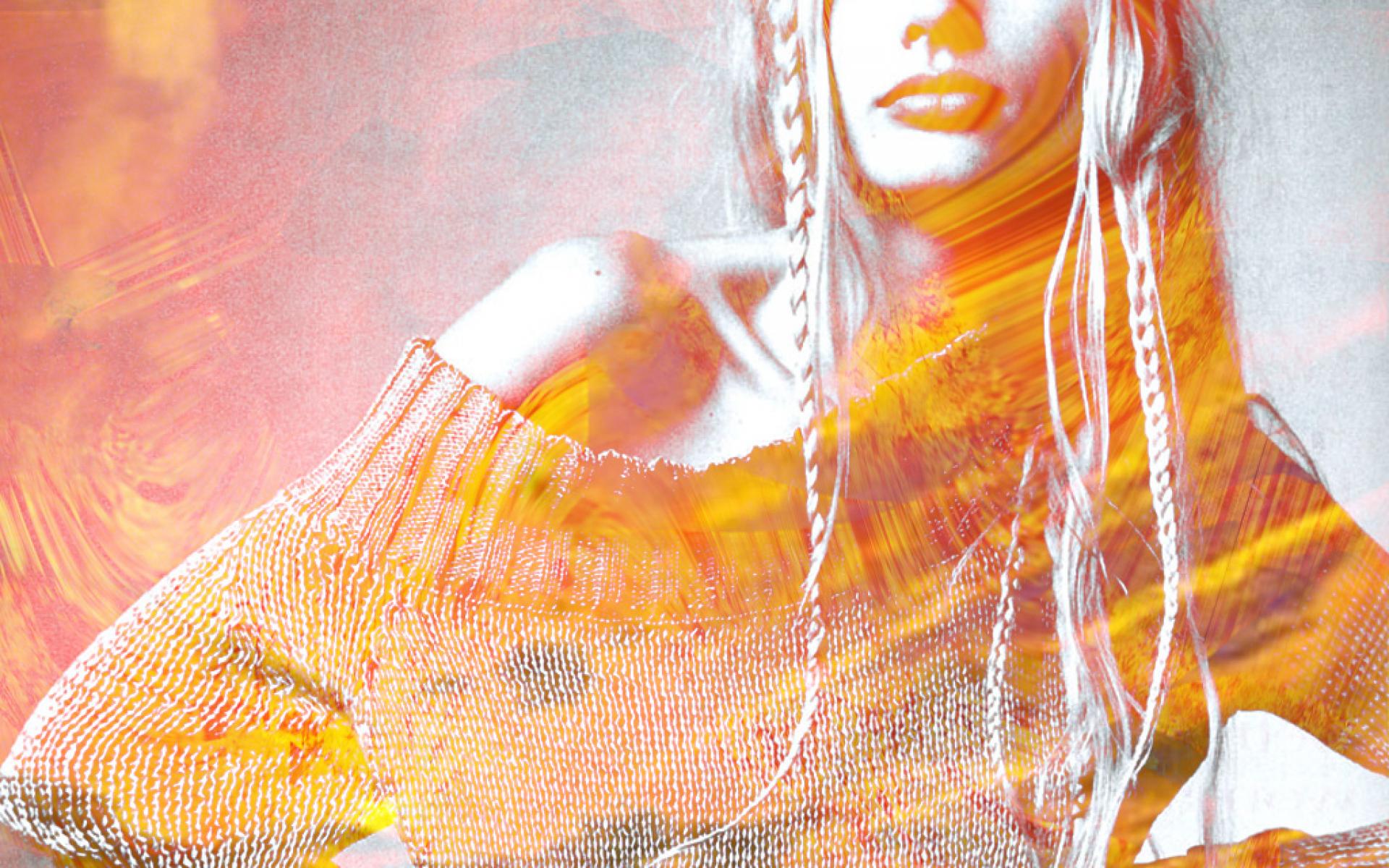 Donna ritratto artistico arancione, 1920x1200 Full HD+ WUXGA, PC Desktop