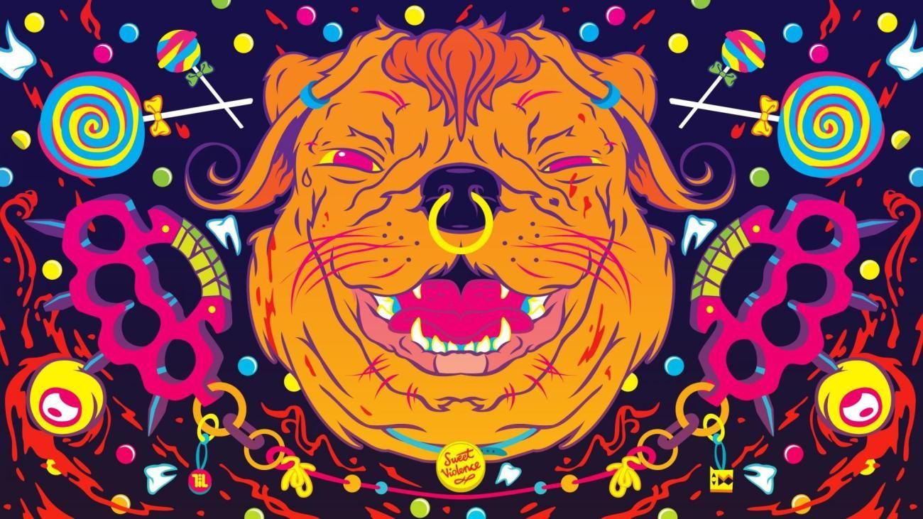 Cane arancione psichedelico trippy, 1300x731 720p, iMac