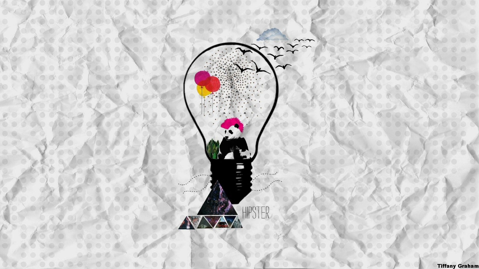 Lampadina hipster con fiori, 1920x1080 Full HD, Monitor Gaming
