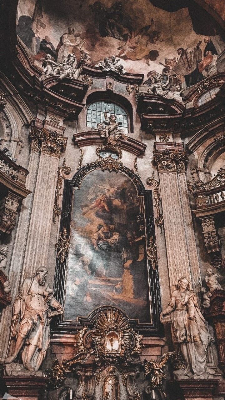 Affresco barocco in cornice dorata, 720x1280 Verticale, Telefono