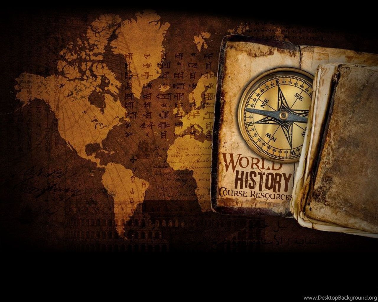 Mappa antica bussola libri storia, 1280x1024 720p, PC