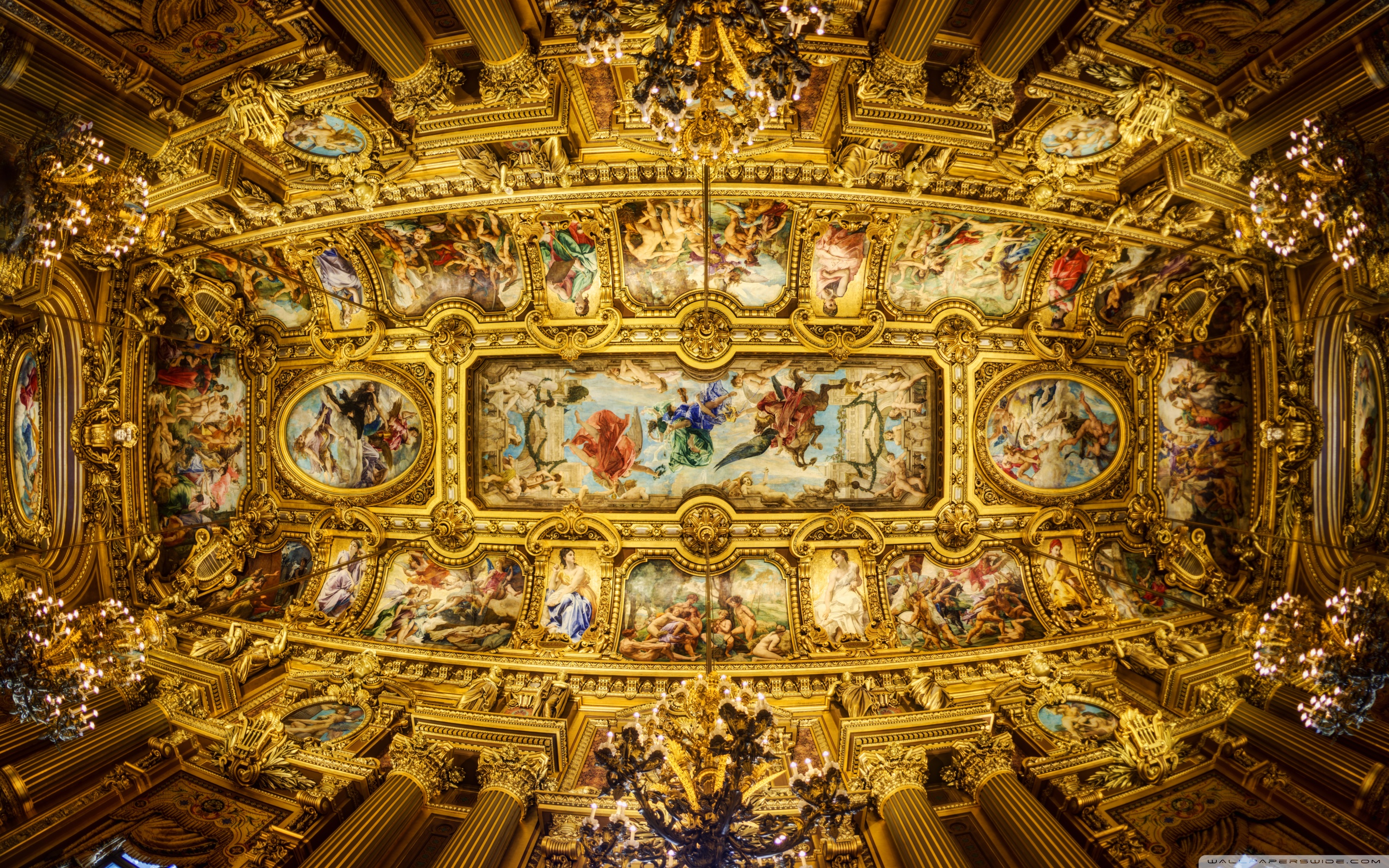 Soffitto affrescato dorato barocco, 2880x1800 WQXGA, MacBook Pro