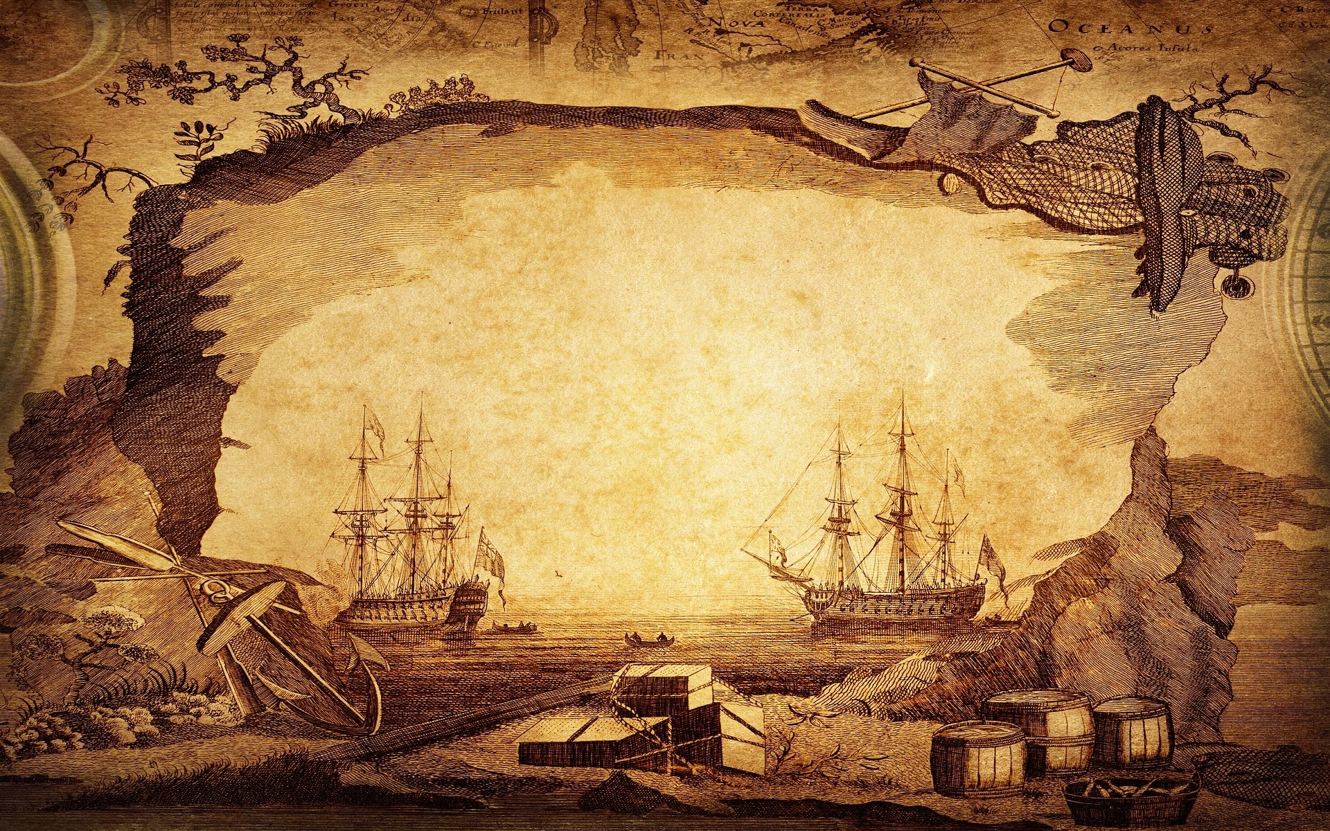 Mappa antica navi veliere, 1920x1200 Full HD+ WUXGA, Laptop