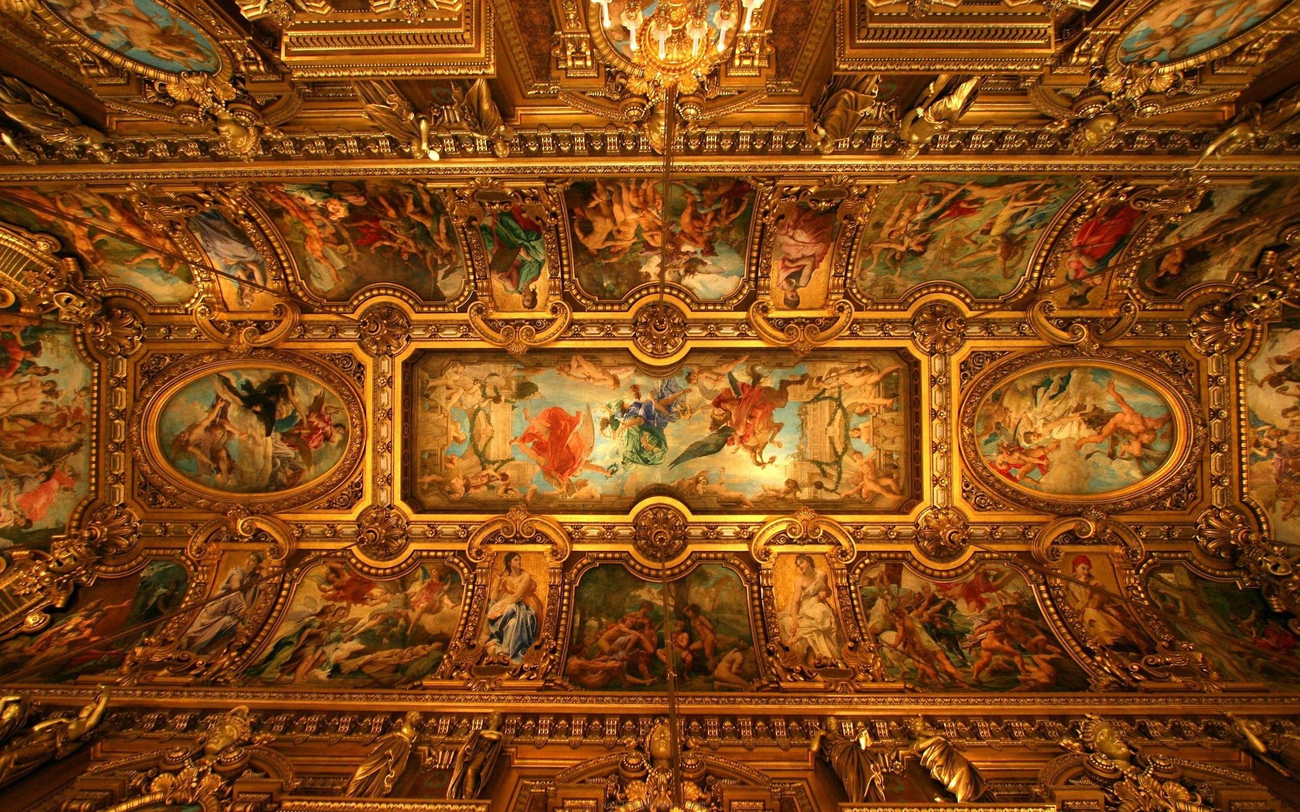 Soffitto affrescato barocco dorato, 2560x1600 2K, Desktop