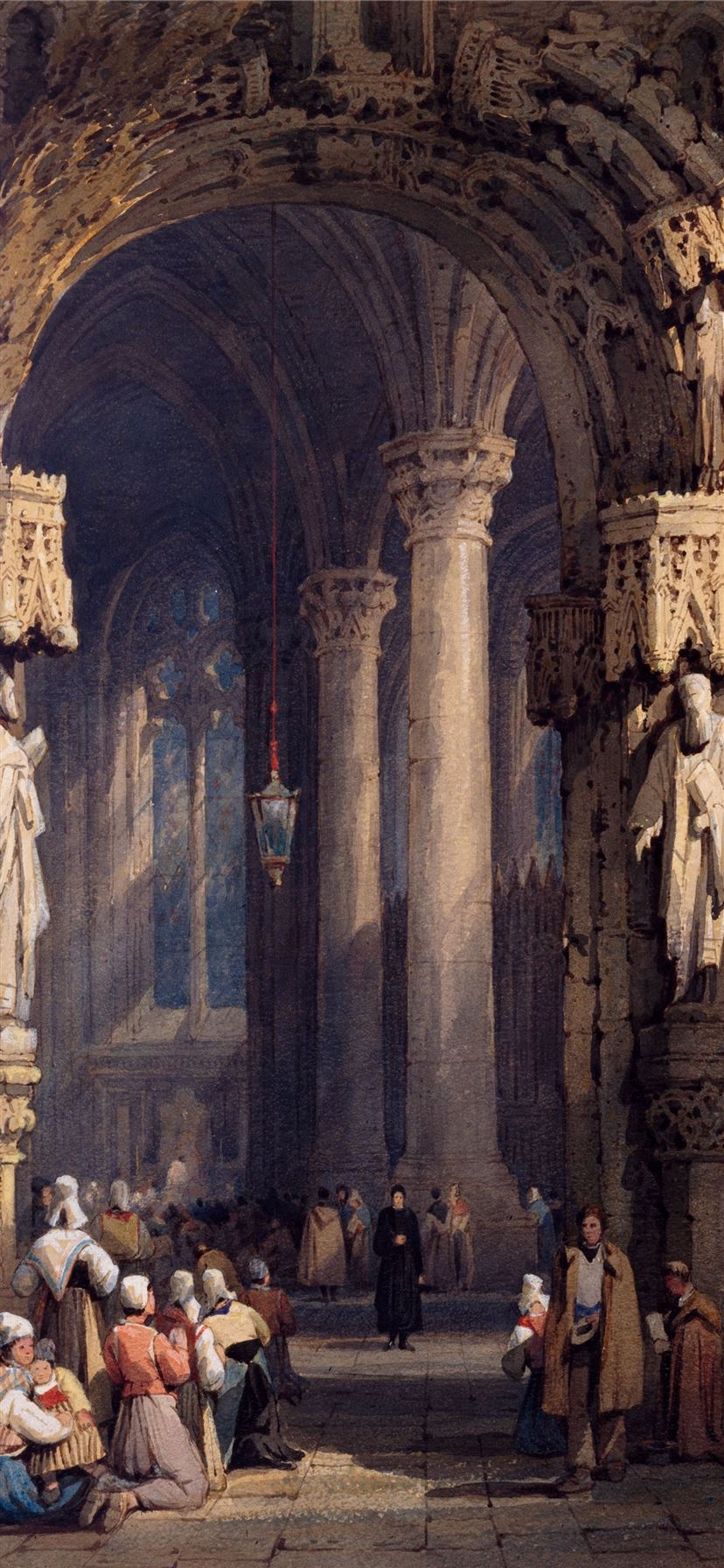 Interno cattedrale gotica con lanterna, 828x1792 Verticale, Mobile