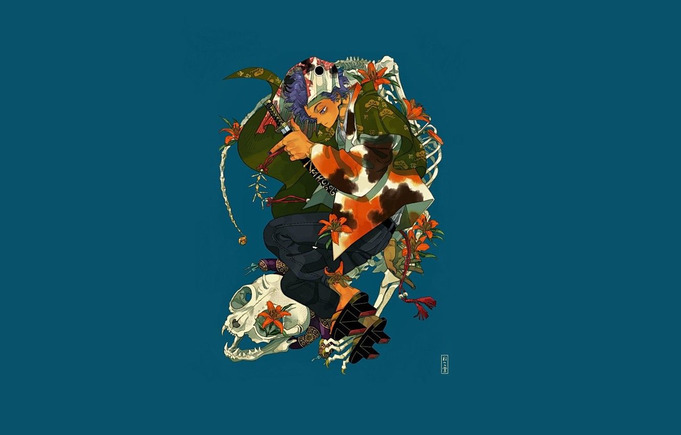 Teschio con foglie e fiori, 1332x850 HD, HP Laptop