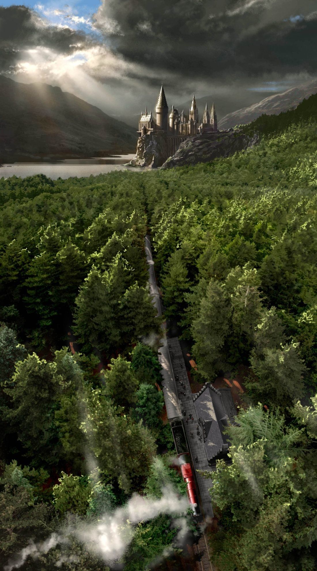 Castello di Hogwarts di notte, 1920x1200 Full HD+, Desktop