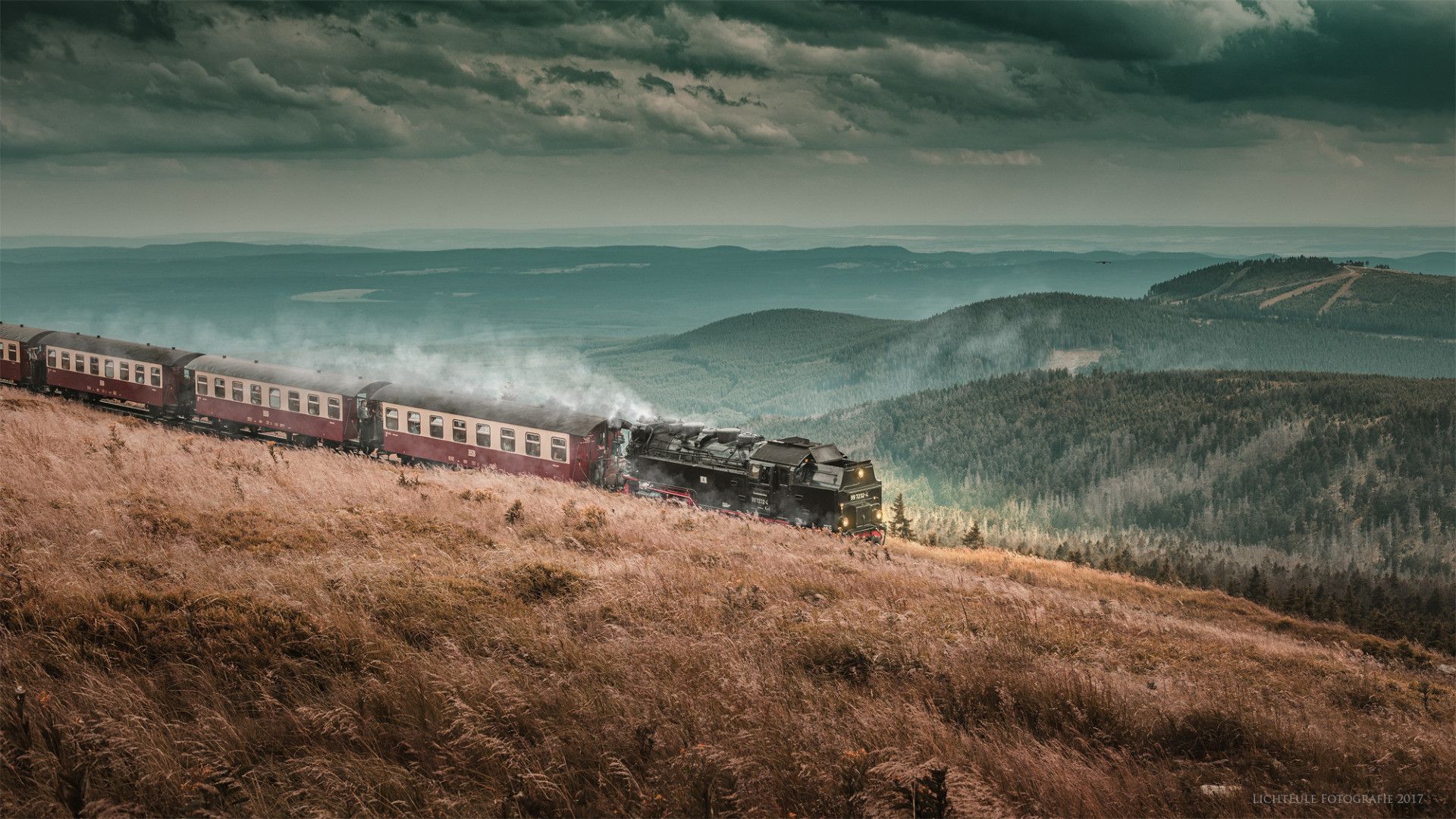 Treno a vapore su collina, 1920x1080 Full HD, PC Desktop
