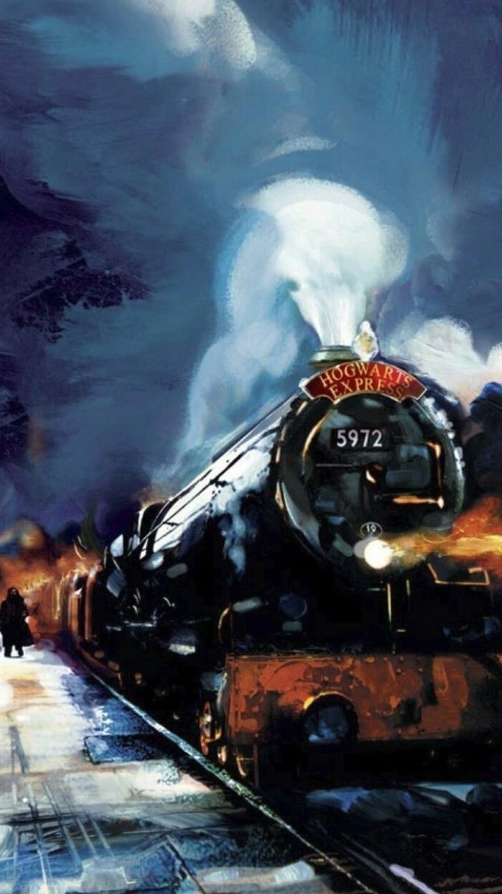 Hogwarts Express treno vapore notte, 720x1280 Full HD Verticale, Smartphone