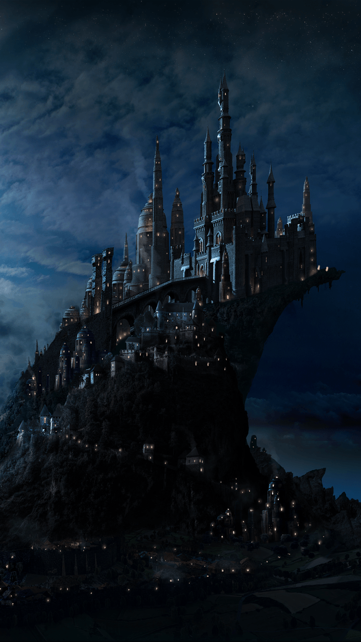 Castello Hogwarts di notte, 720x1280 Verticale, Telefono