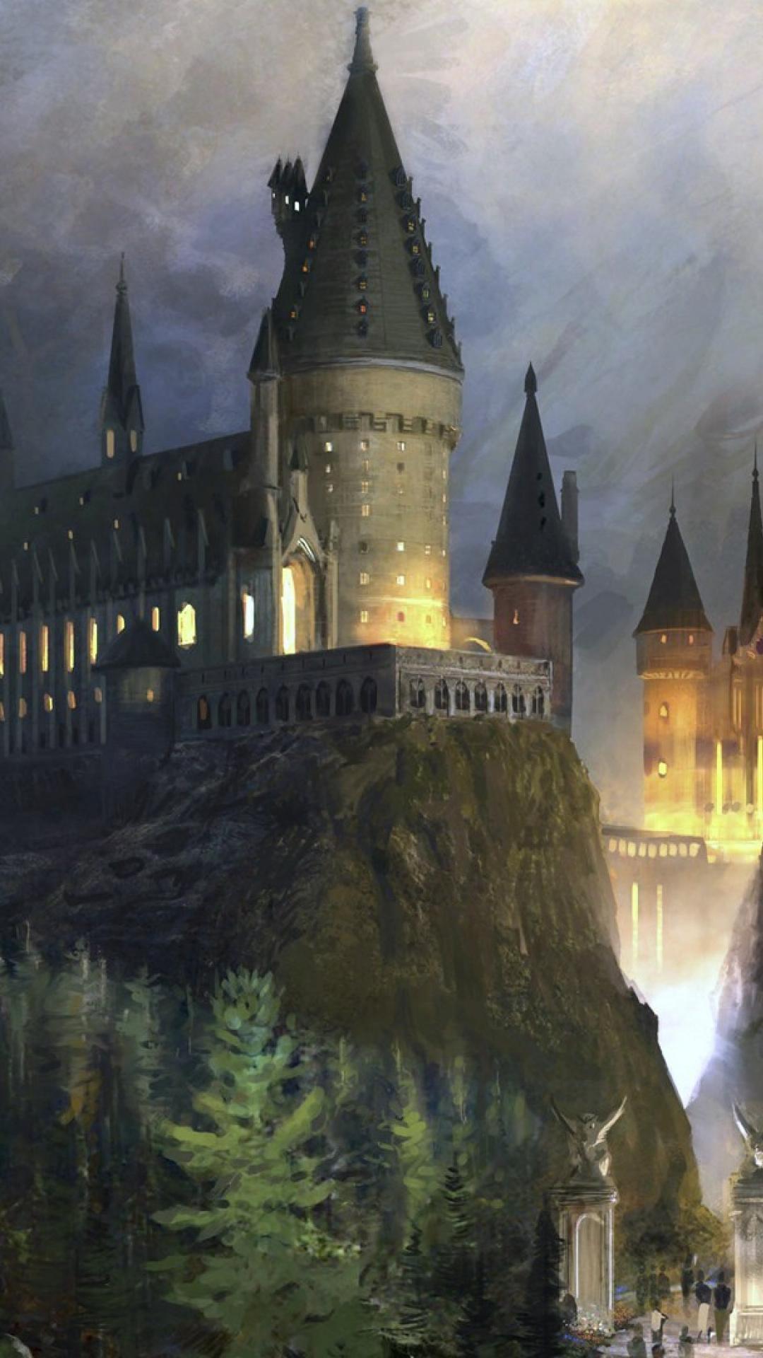 Castello Hogwarts notte invernale, 1600x900 900p, Desktop
