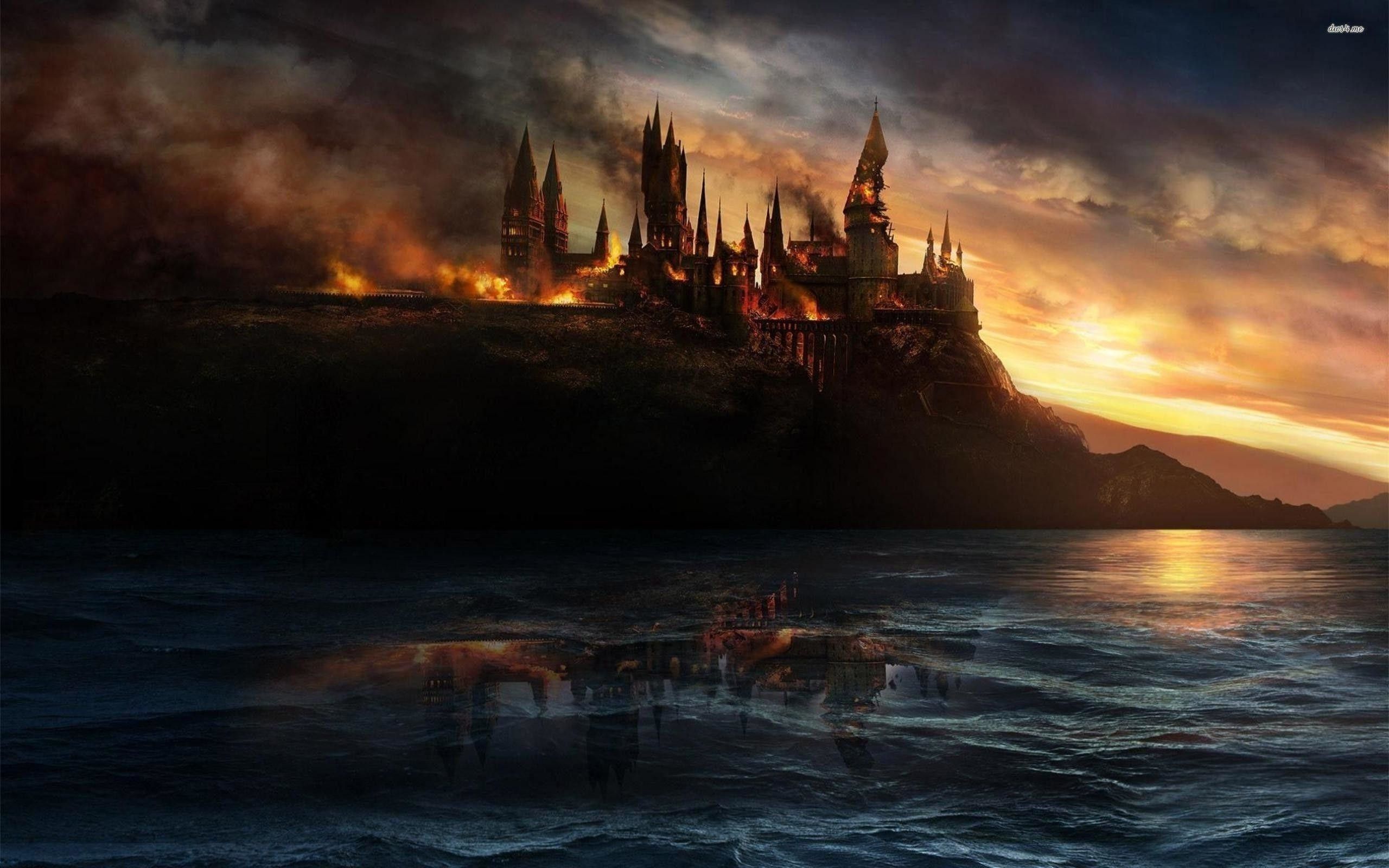 Castello Hogwarts con fuochi d'artificio, 1920x1080 Full HD, PC