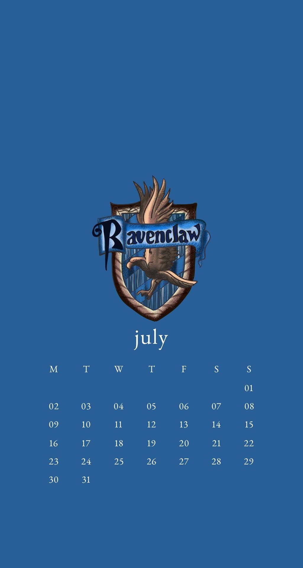 Stemma Ravenclaw calendario luglio, 1025x1920 Verticale, Mobile