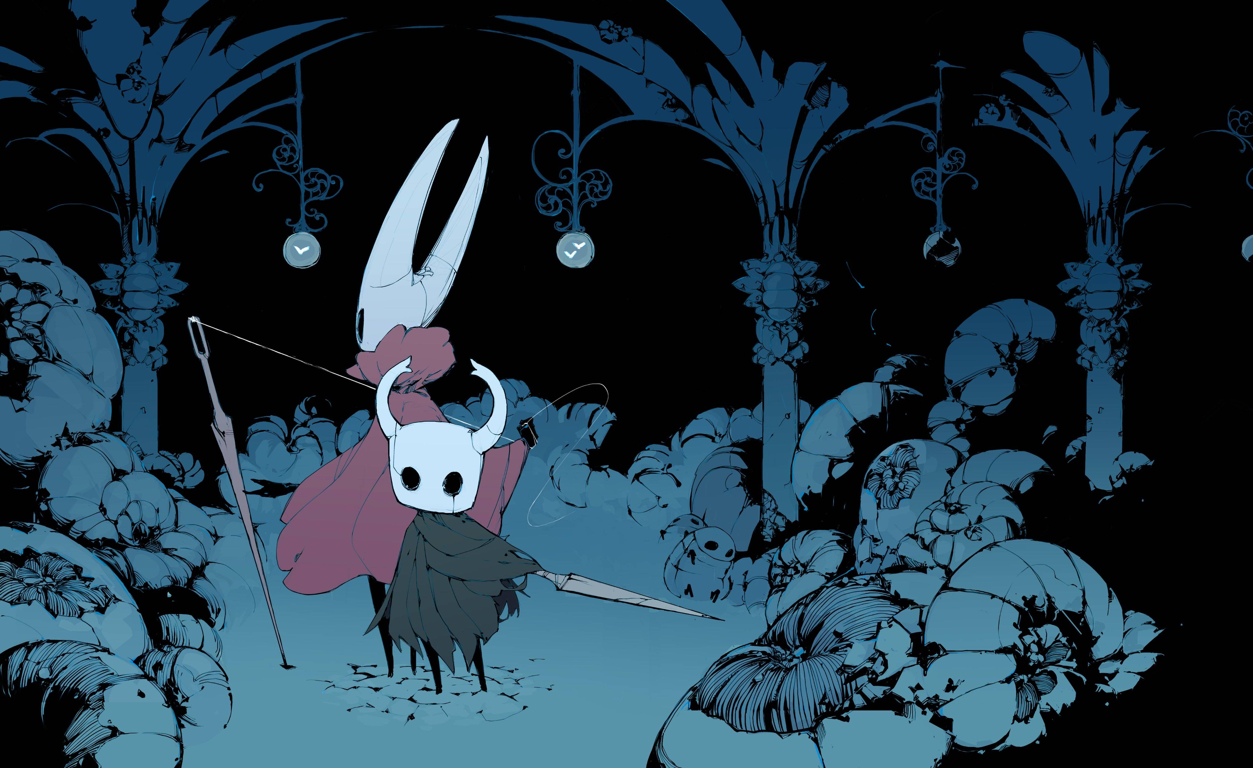 Cavaliere Hollow Knight in giardino, 4096x2509 Ultra HD, 4K TV