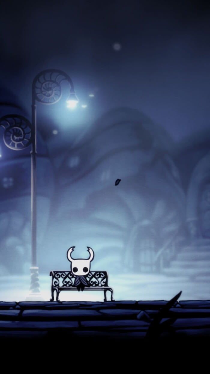 Hollow Knight cavaliere panchina notte, 700x1244 Full HD Verticale, Smartphone