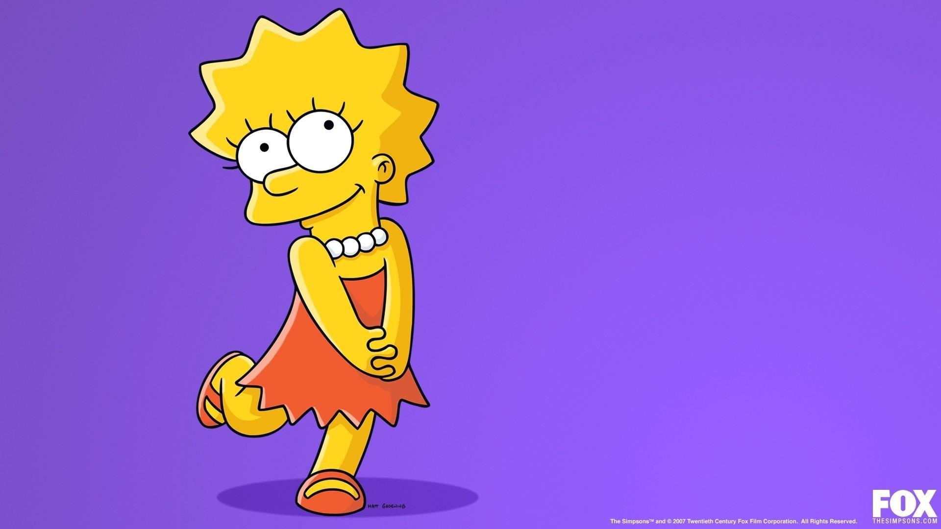Lisa Simpson sfondo viola, 1920x1080 Full HD, MacBook Pro