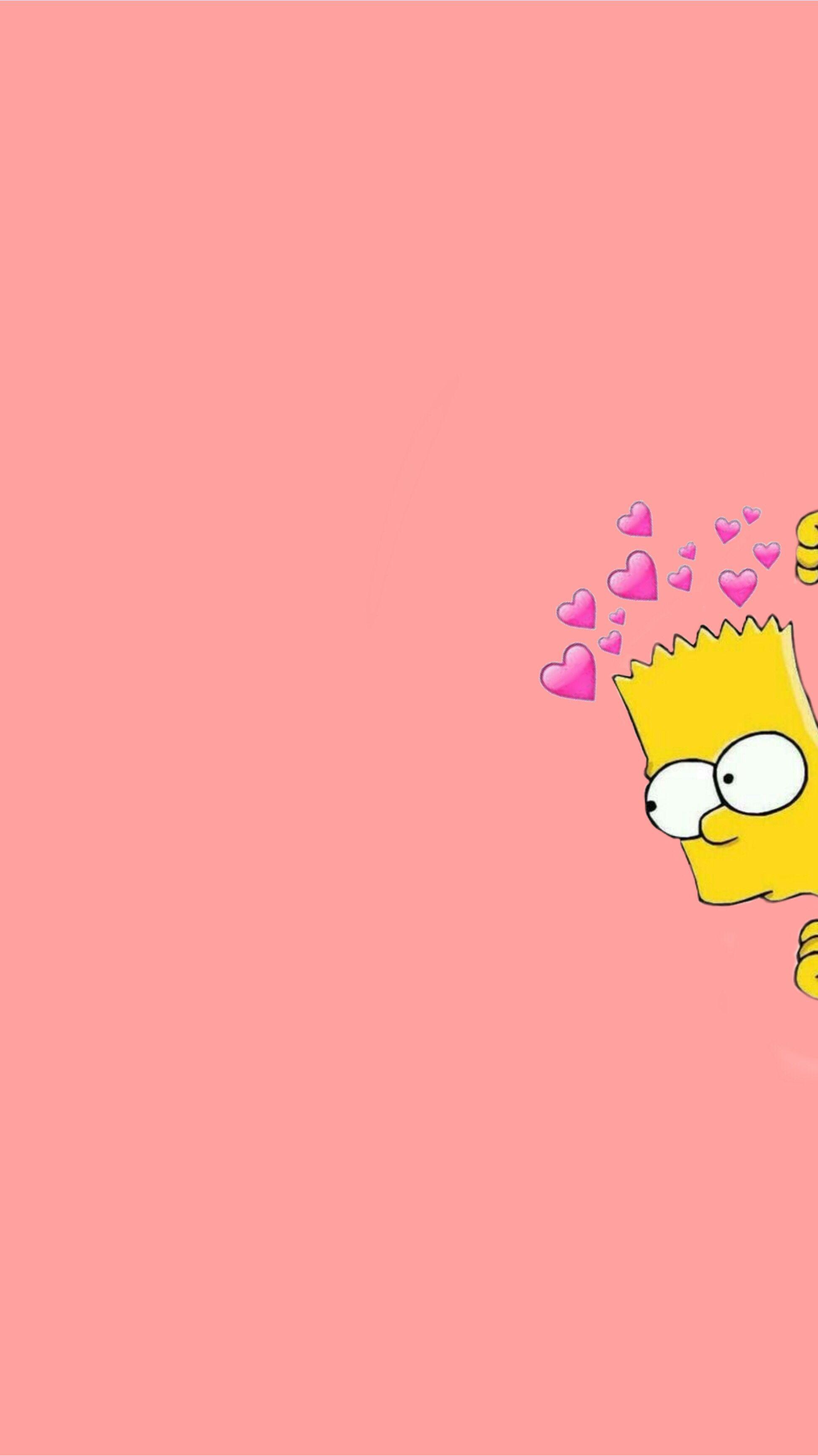 Bart Simpson con cuoricini rosa, 1948x3465 Full HD Verticale, iPhone