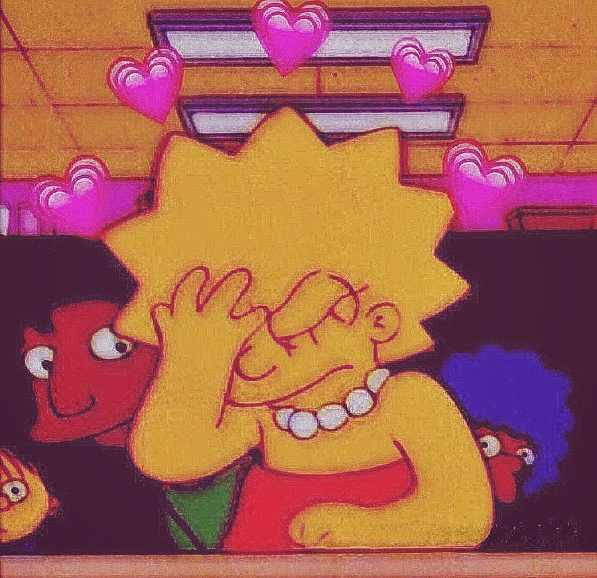 Lisa Simpson con cuoricini rosa, 1200x1161 HD, Desktop
