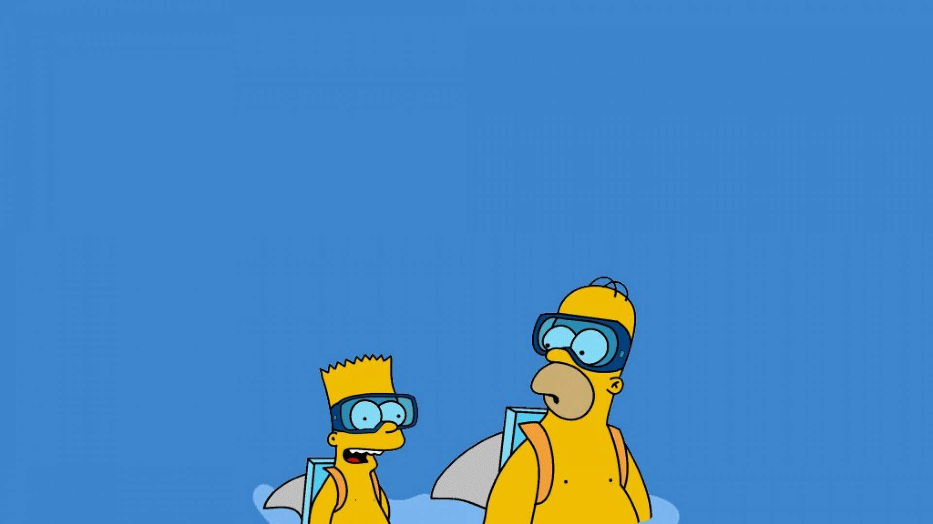 Bart e Homer Simpson snorkeling, 1920x1080 1080p, Desktop