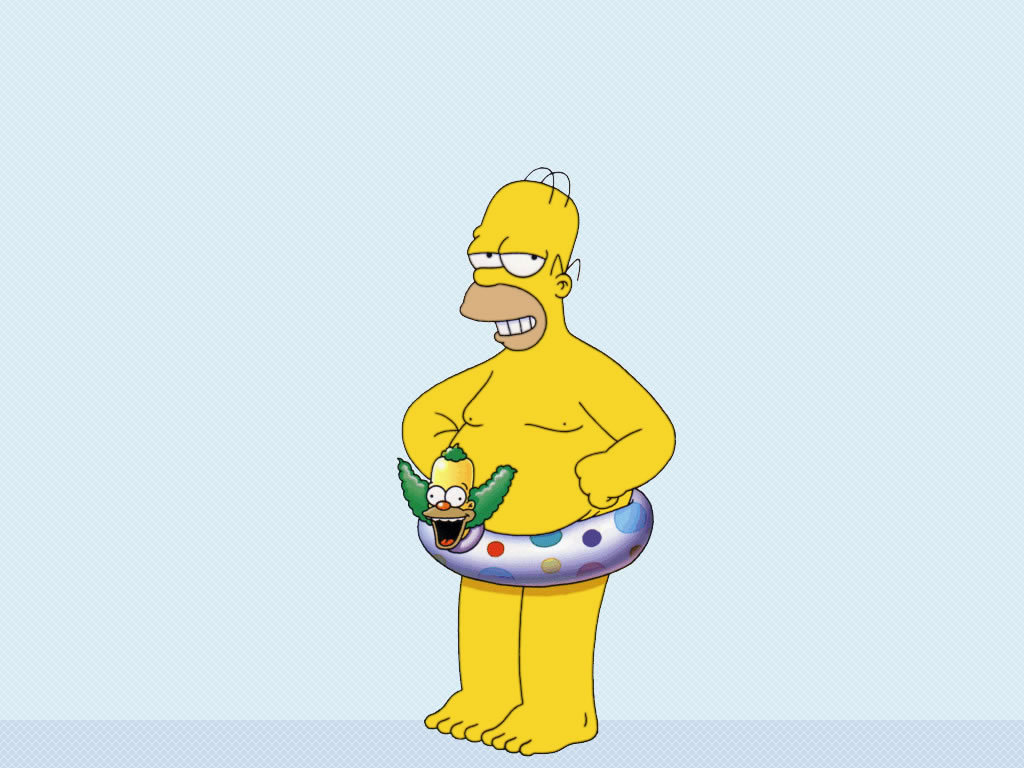 Homer Simpson con salvagente, 1024x768 HD, PC Desktop