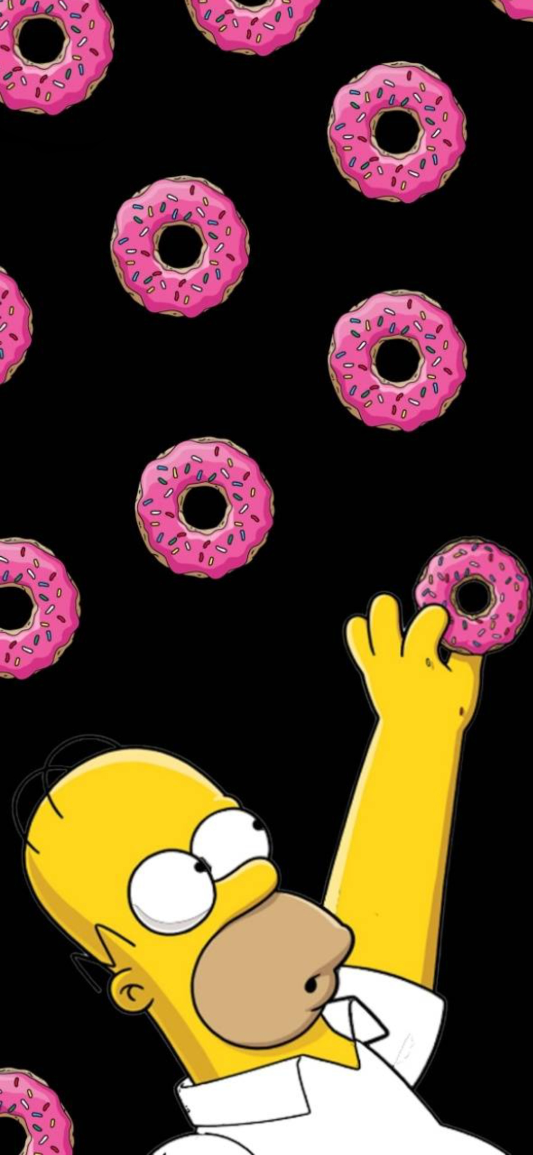 Homer Simpson ciambelle rosa, 1080x2340 Verticale, Telefono