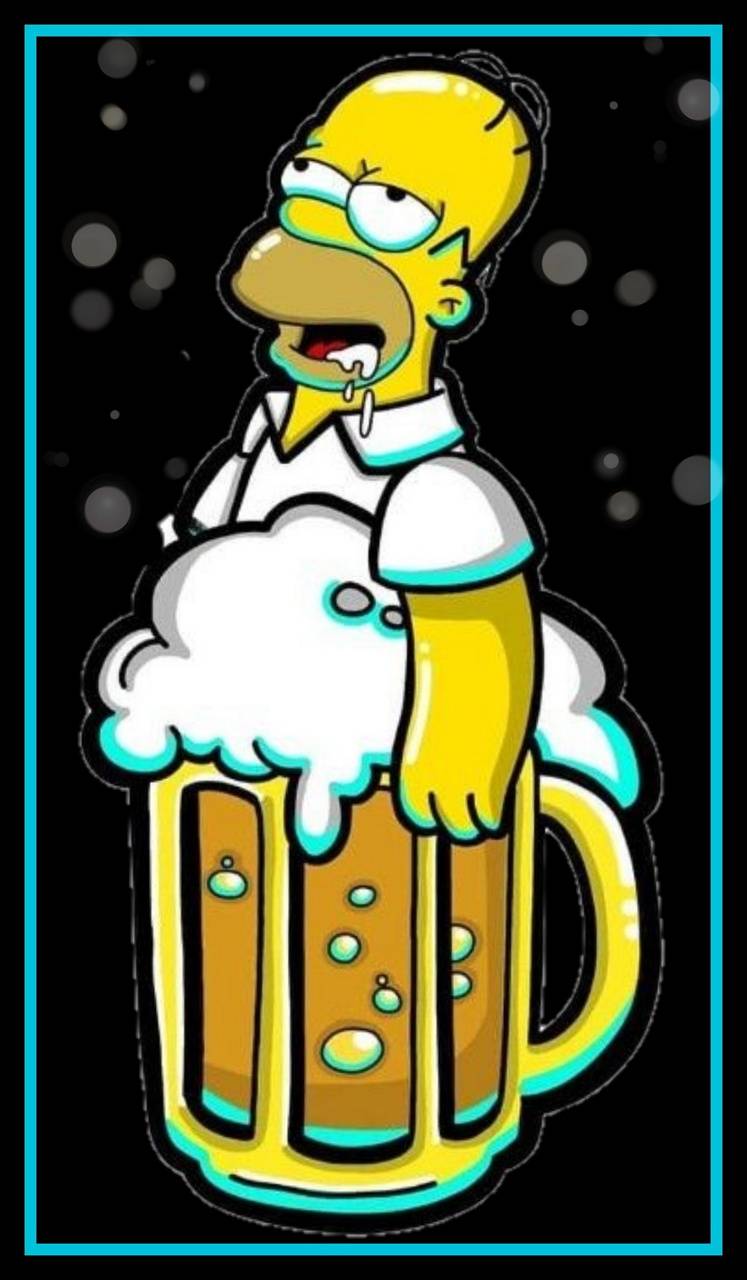 Homer Simpson dentro boccale birra, 747x1280 Full HD Verticale, Smartphone