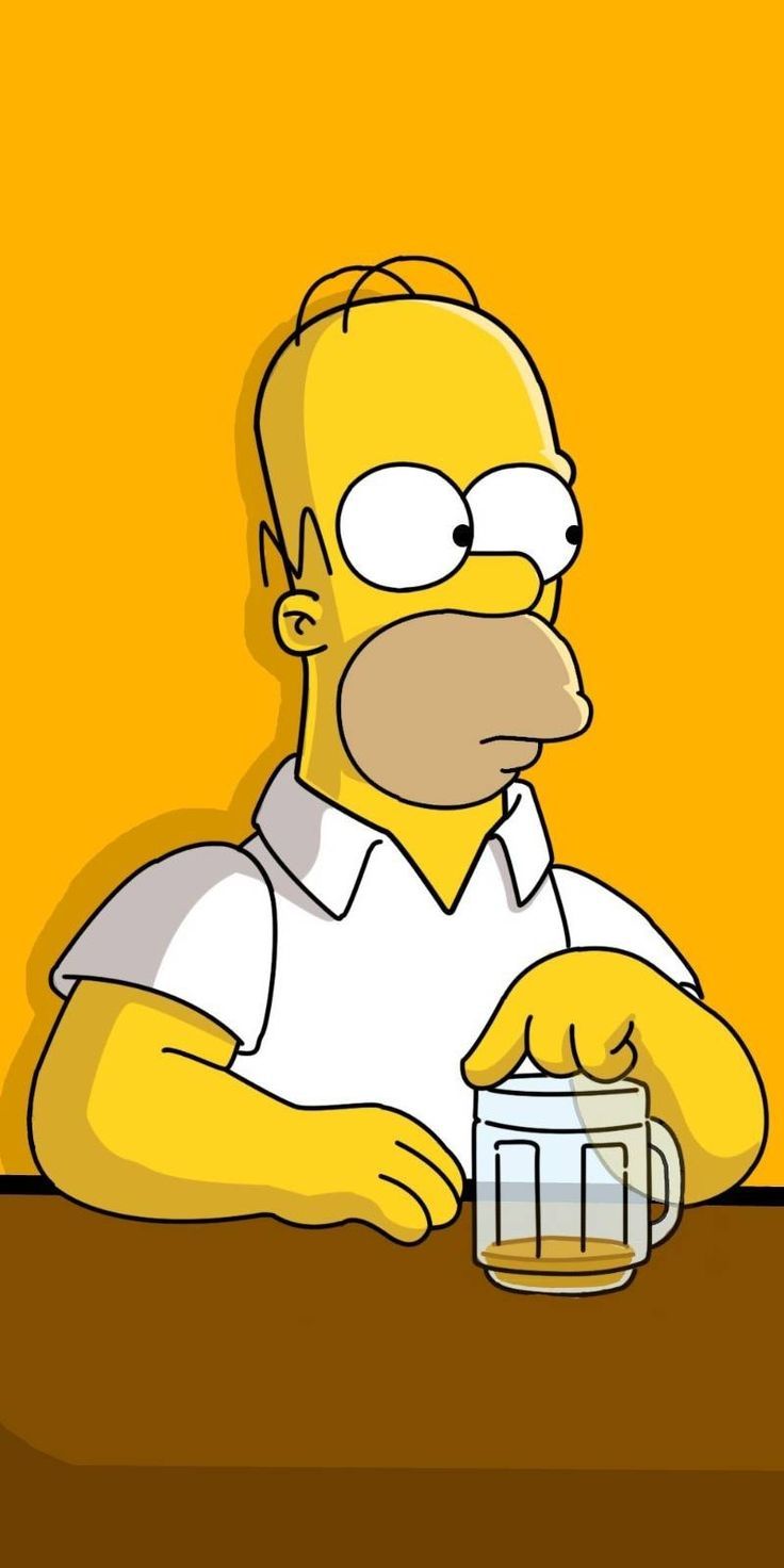 Homer Simpson con birra, 736x1472 Verticale, Telefono