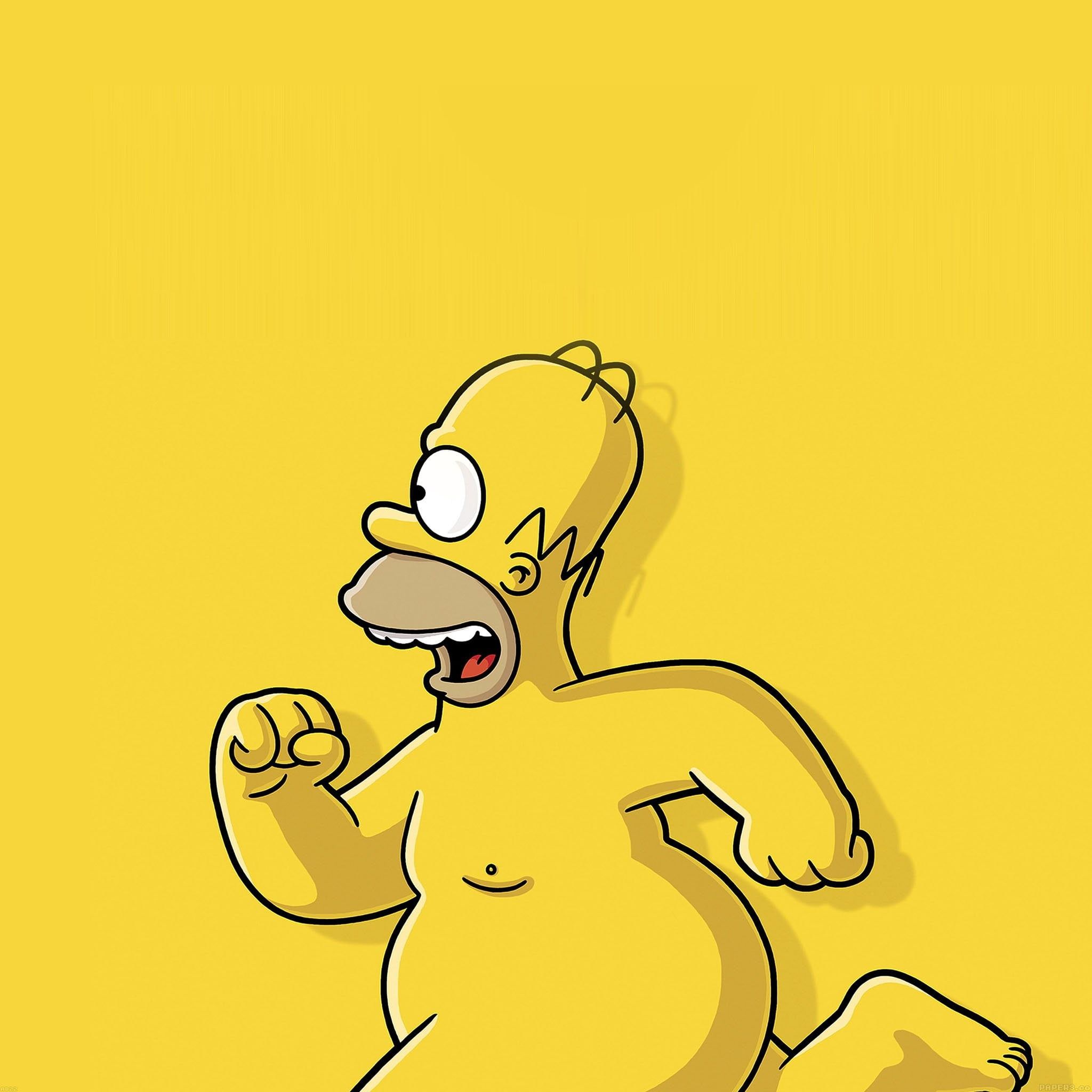 Homer Simpson che corre, serie animata, 2048x2048 2K, Desktop