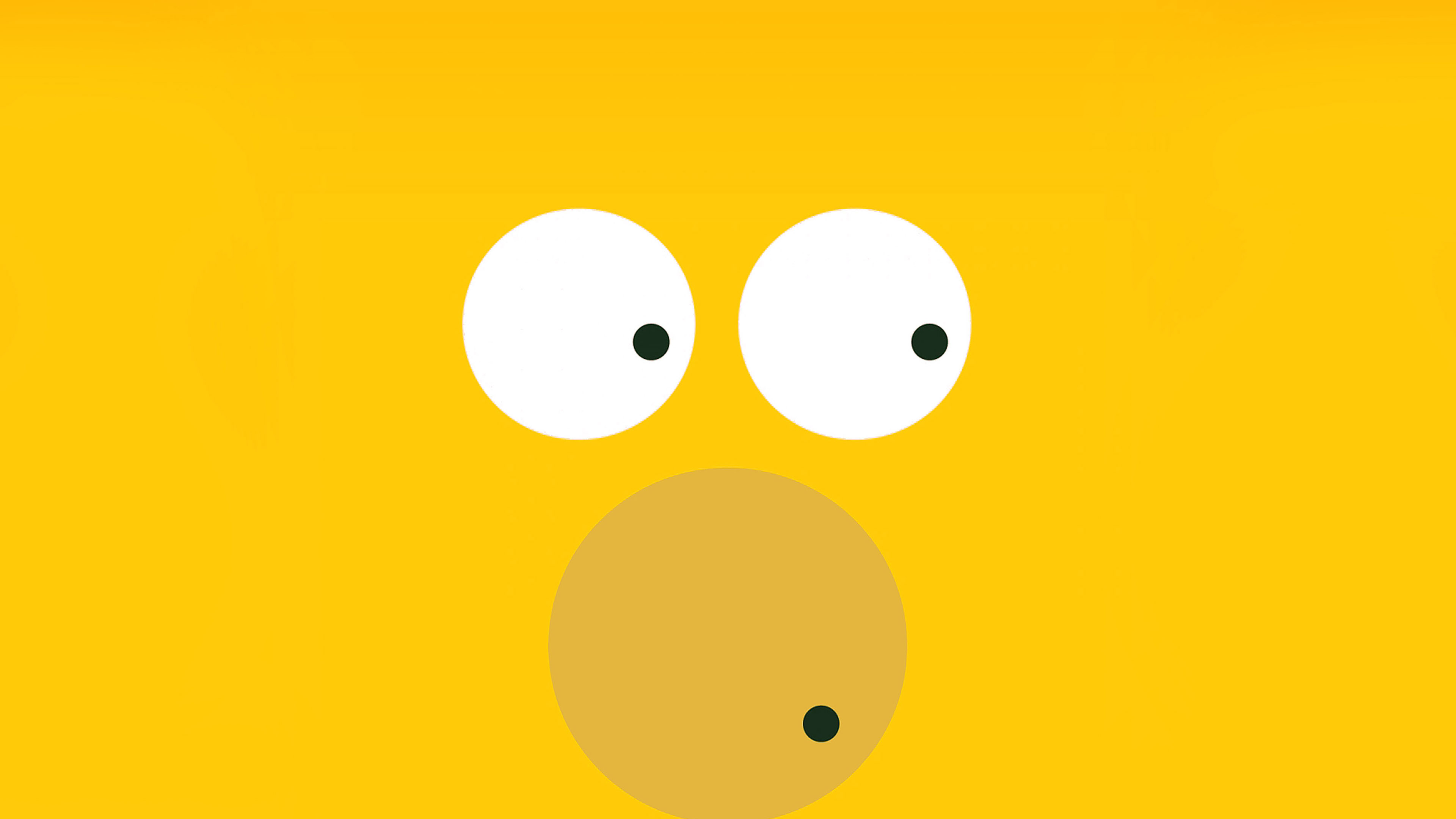 Homer Simpson volto minimalista giallo, 3840x2160 UHD, PC 4K