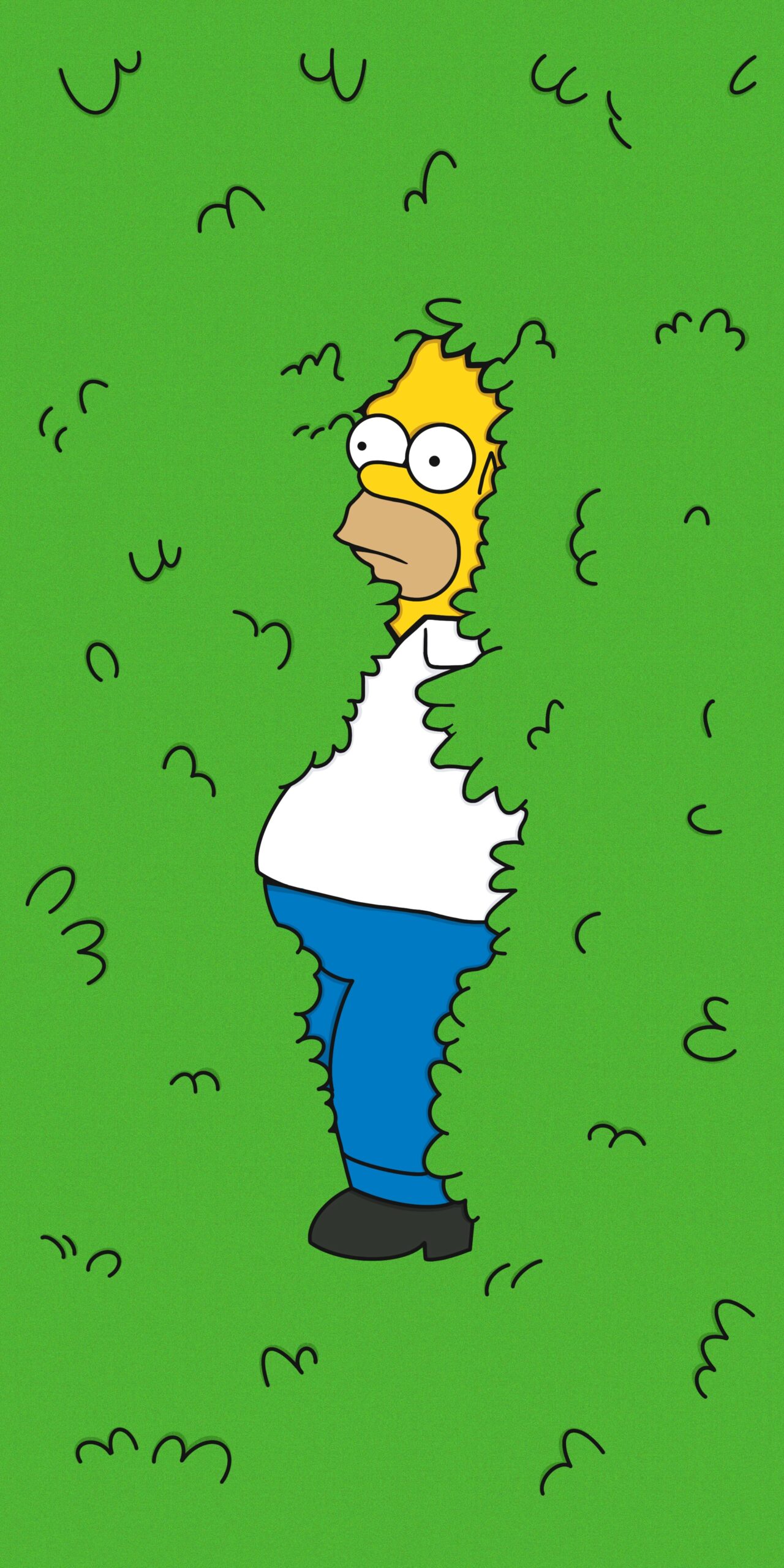 Homer Simpson nei cespugli, 1280x2560 Full HD Verticale, Smartphone