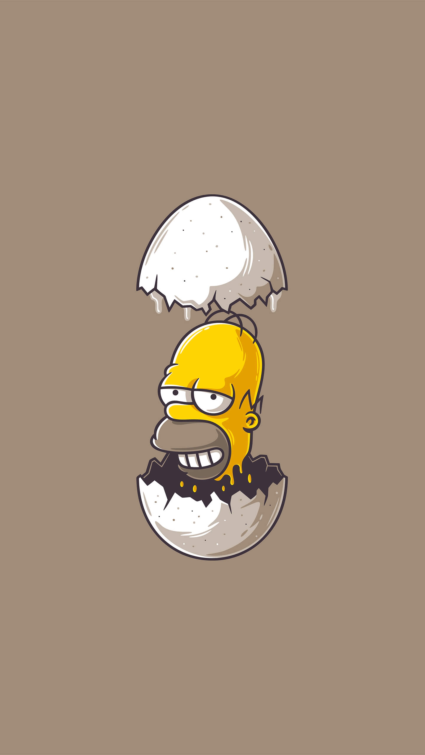 Homer Simpson dentro uovo rotto, 1440x2560 Full HD Verticale, iPhone