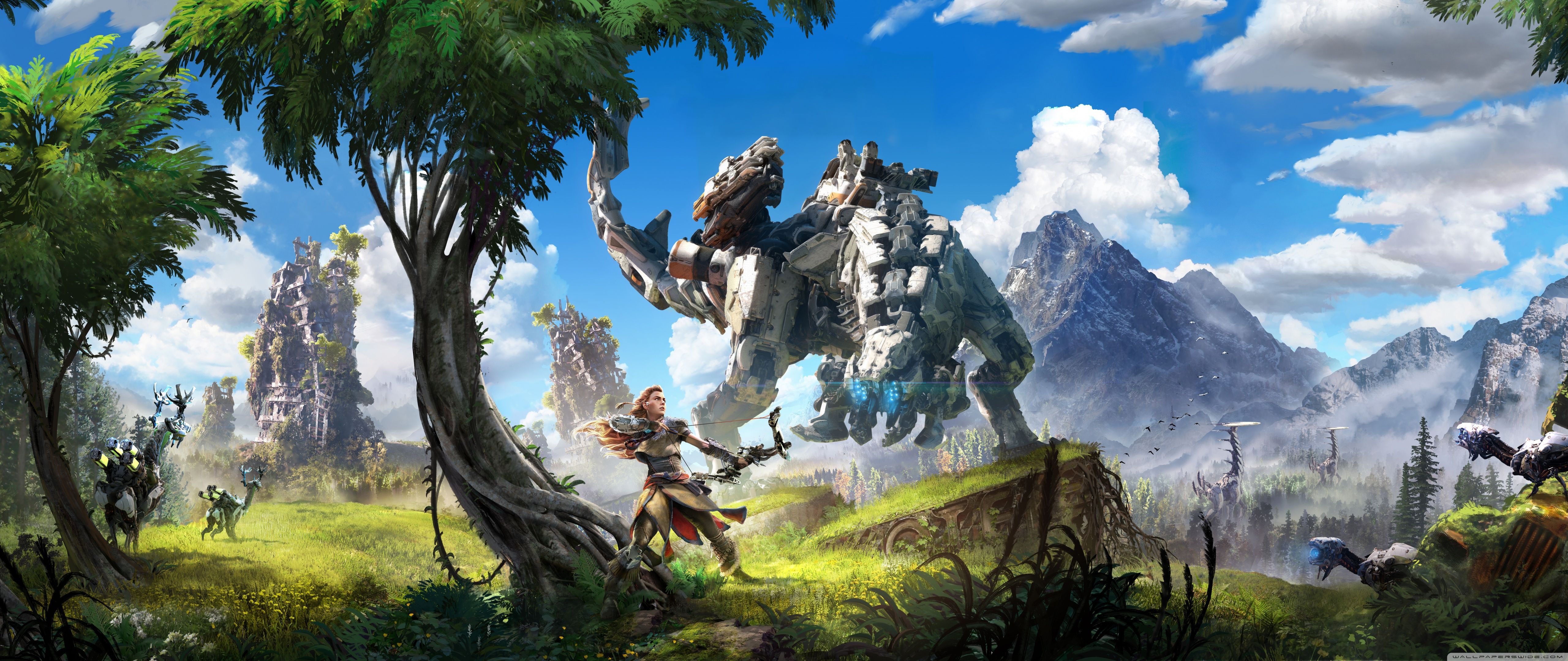 Horizon Zero Dawn paesaggio, 5120x2160 Ultrawide, Monitor 4K