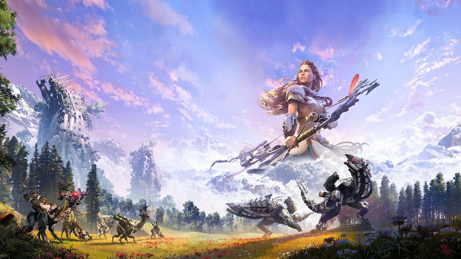 Aloy Horizon Zero Dawn paesaggio, 1920x1080 Full HD, Desktop