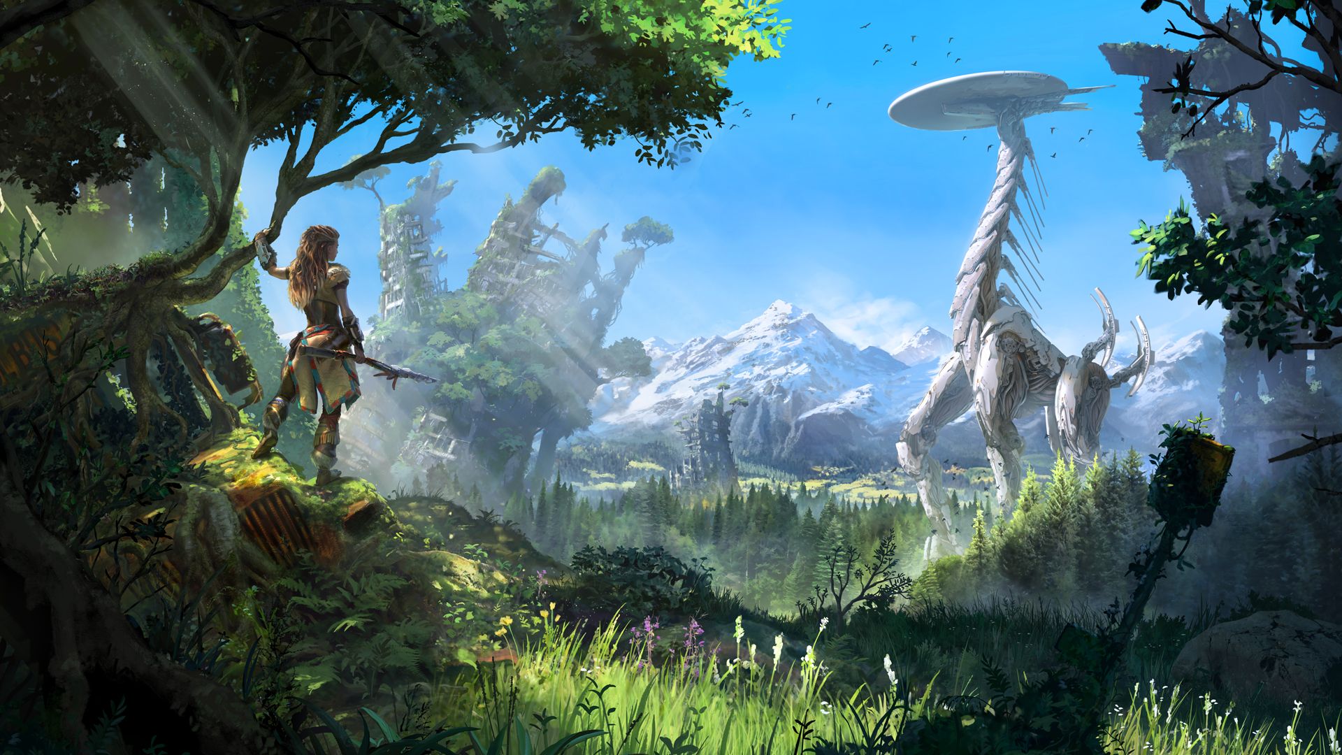 Horizon Zero Dawn paesaggio montano, 1920x1080 Full HD 1080p, PC Desktop