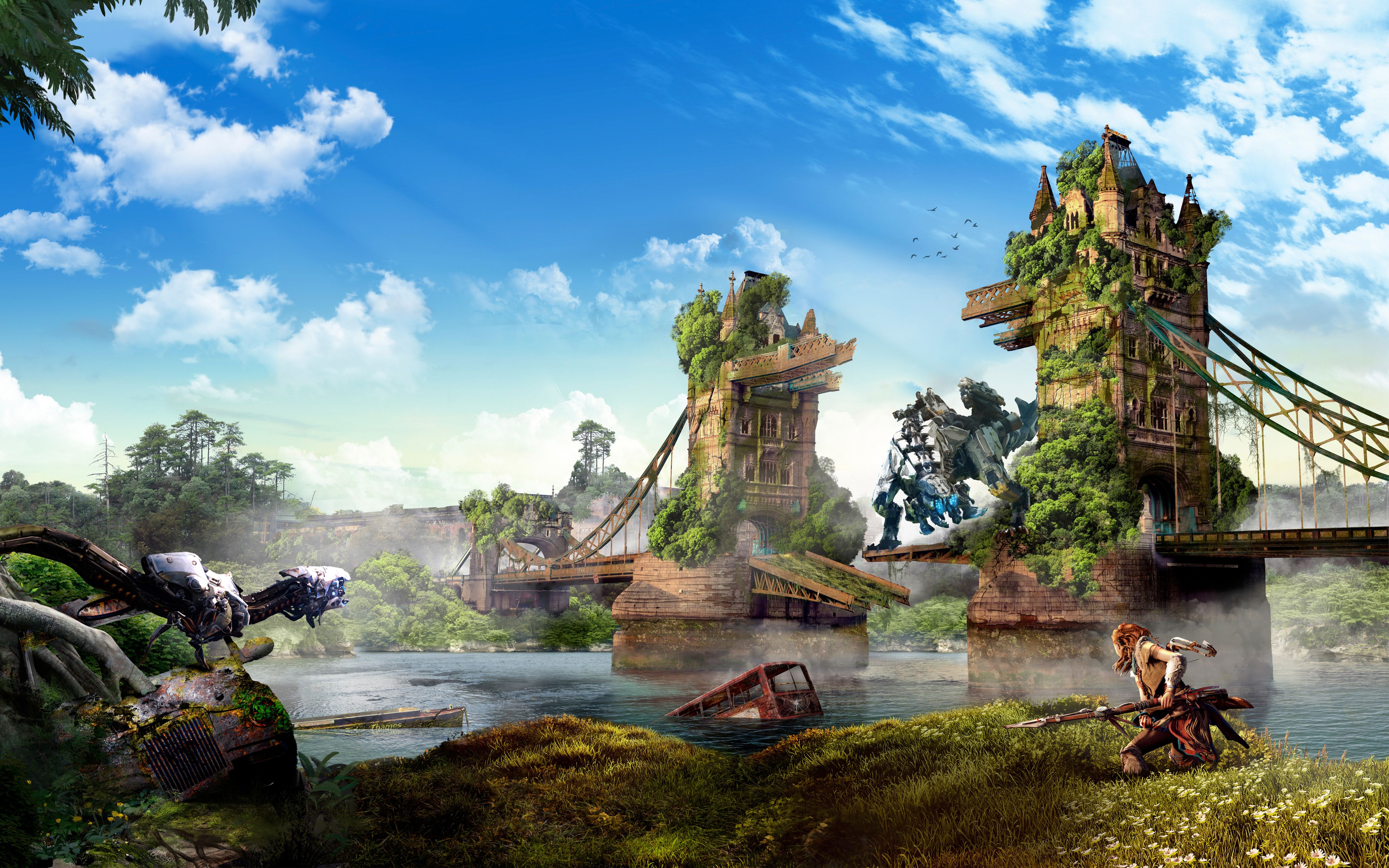 Horizon Zero Dawn ponte in rovina, 4400x2750 4K, Smart TV 4K