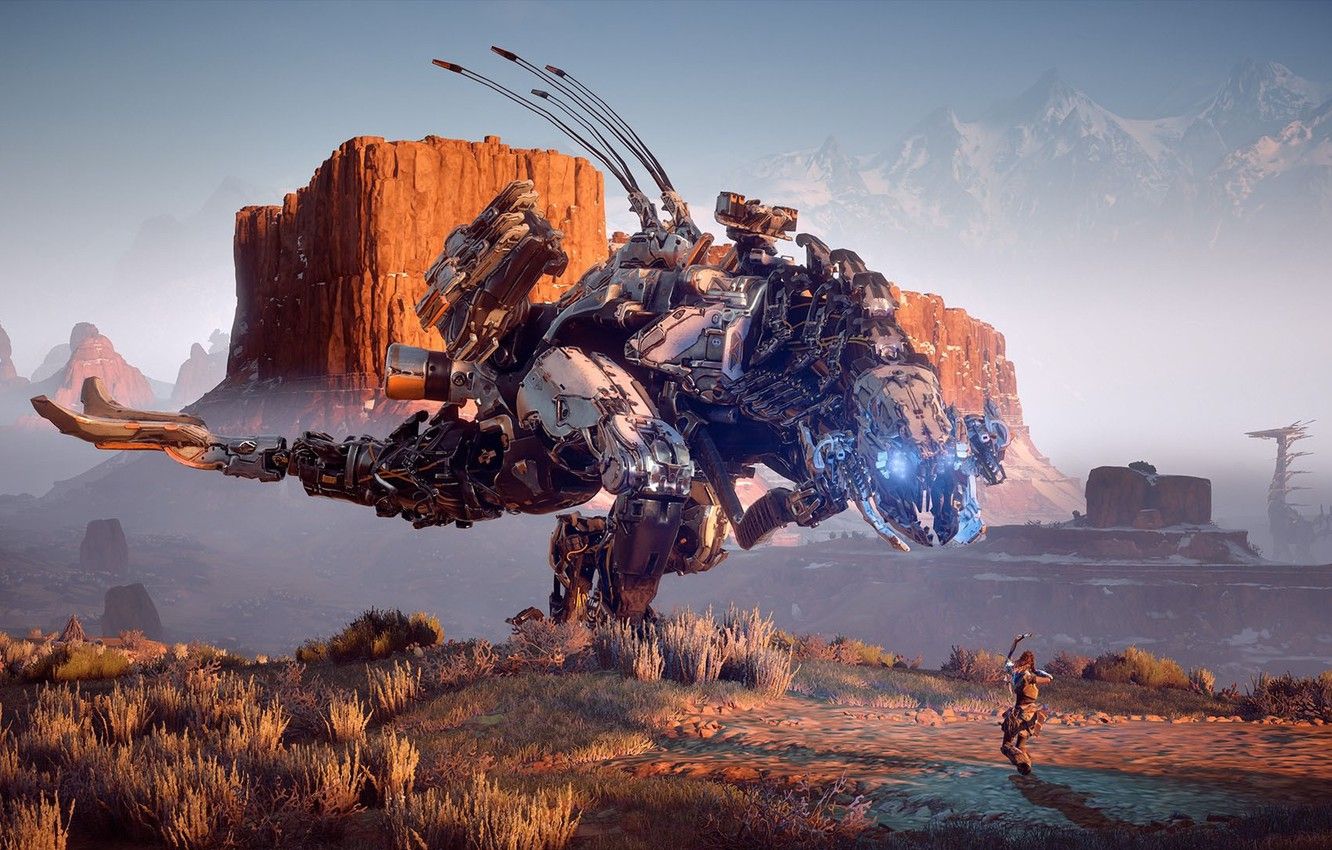 Aloy e macchina Horizon Zero Dawn, 1332x850 HD, Desktop