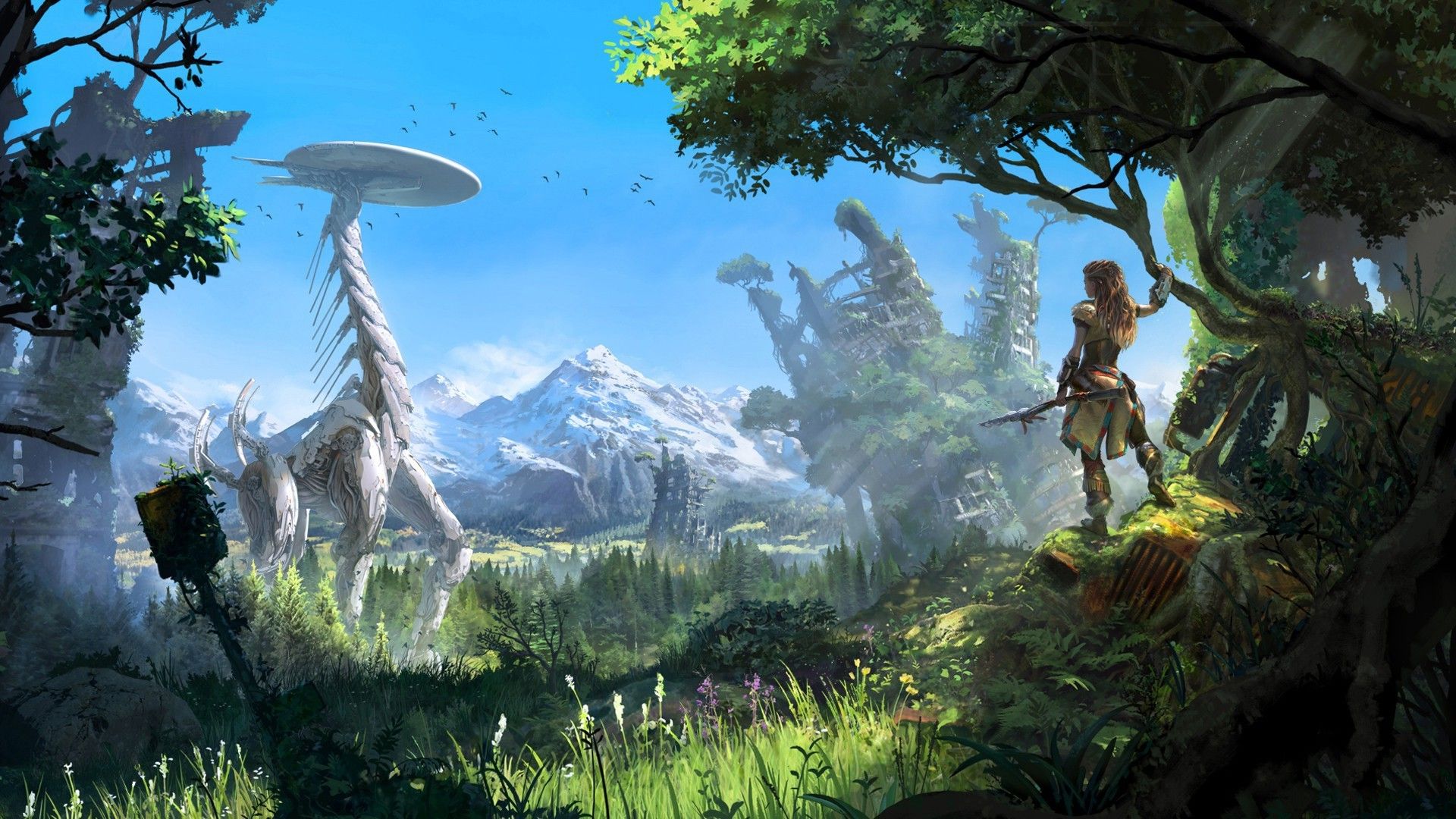 Horizon Zero Dawn paesaggio macchine, 1920x1080 Full HD 1080p, PC Desktop