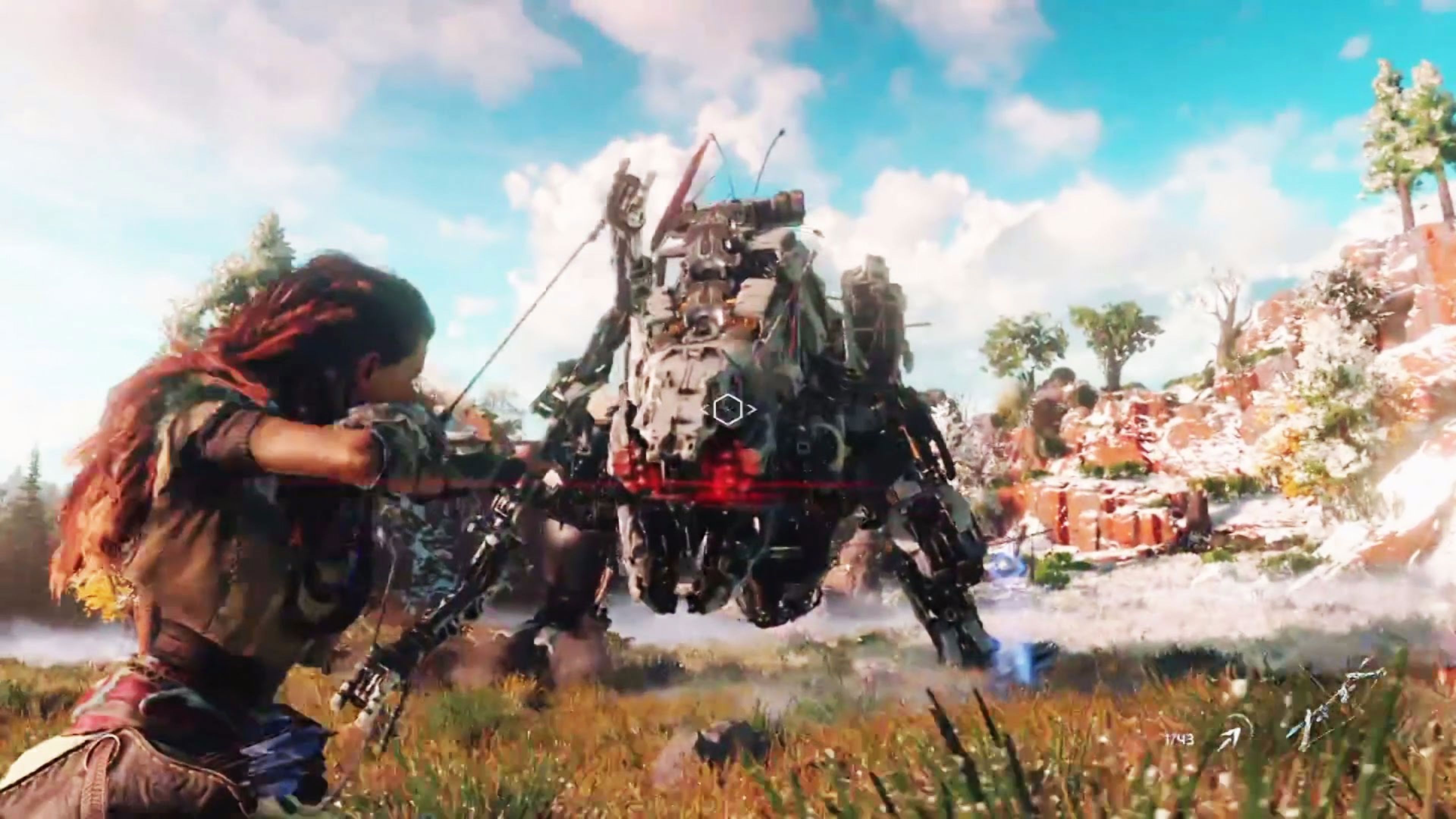 Aloy contro macchina Horizon Zero Dawn, 3840x2160 4K Ultra HD, Monitor 4K
