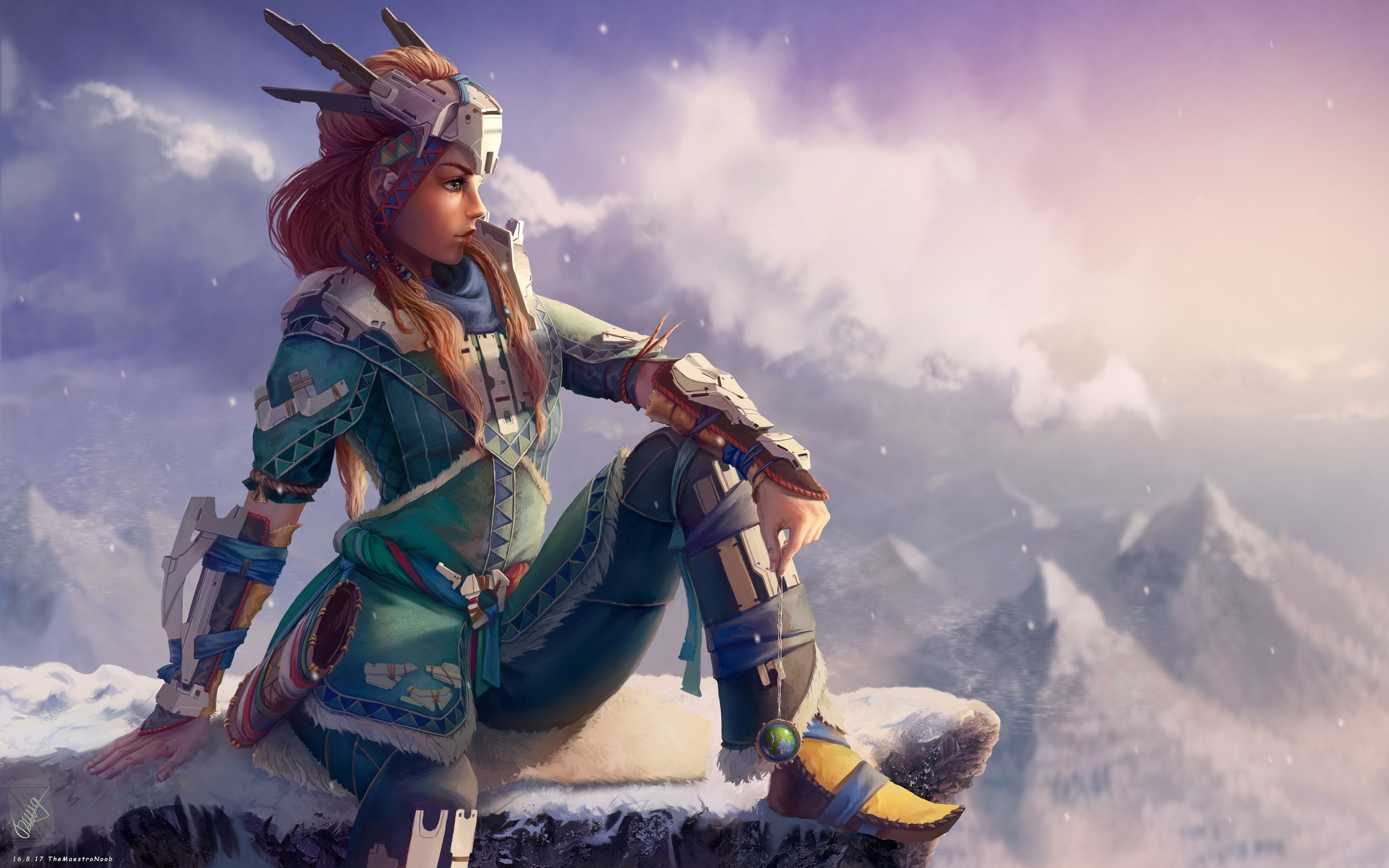 Aloy Horizon Zero Dawn montagne, 3840x2400 4K Ultra HD, Monitor 4K