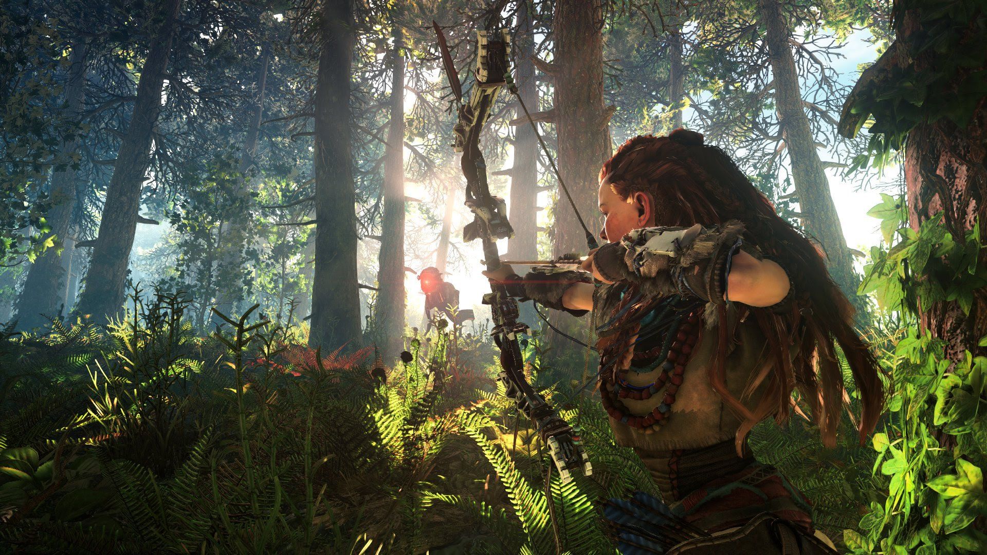 Aloy con arco nella foresta, Horizon Zero Dawn, 1920x1080 1080p, PC
