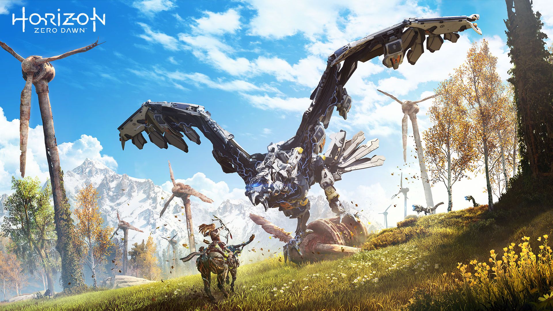 Horizon Zero Dawn macchina volante, open world, 1920x1080 Full HD, PC