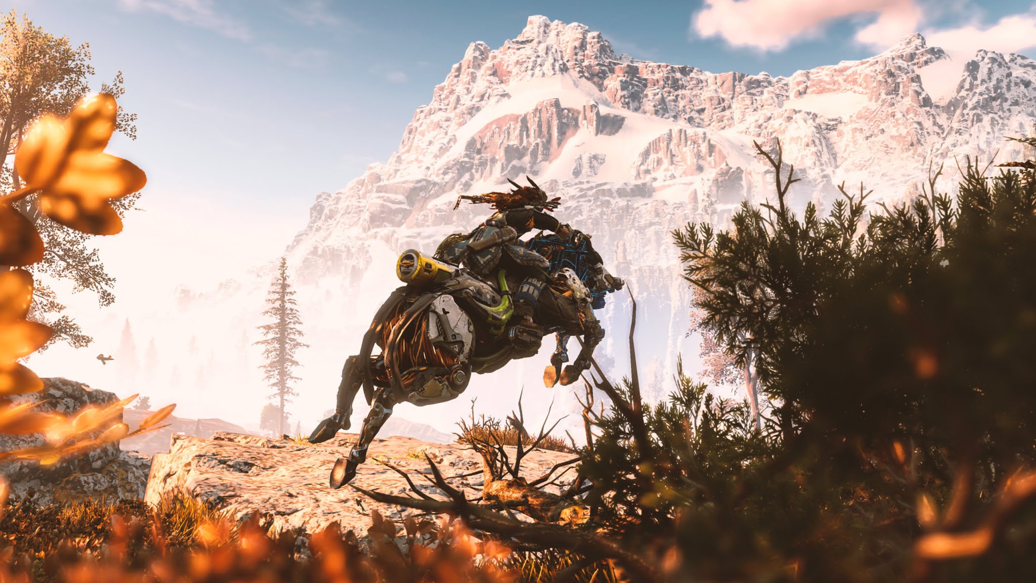 Horizon Zero Dawn macchina robotica montagna, 2048x1152 Hi-Res, Desktop