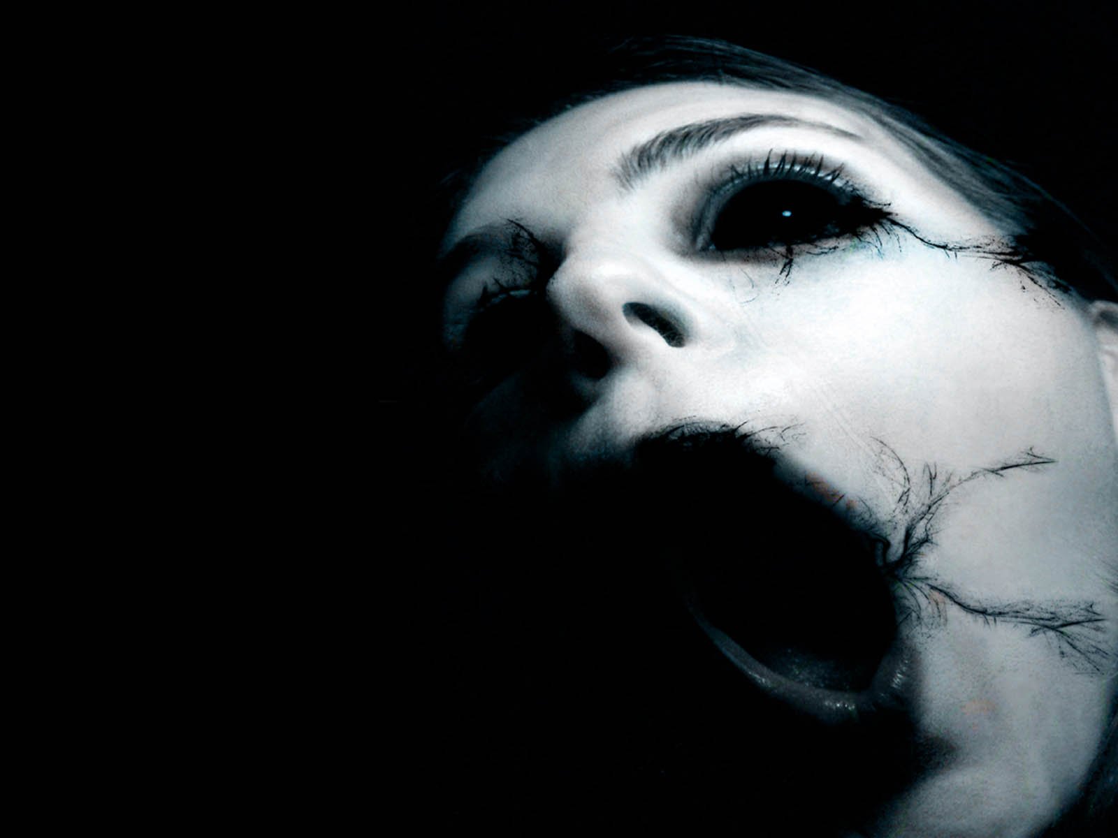 Volto donna spaventosa buio, 1600x1200 HD, PC
