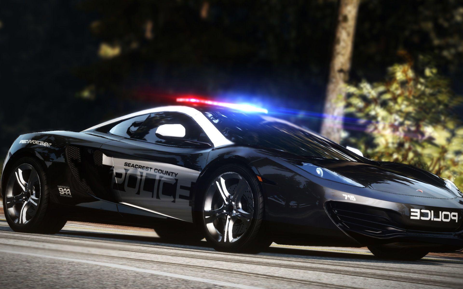 Auto sportiva polizia nera, 1920x1200 WUXGA, iMac