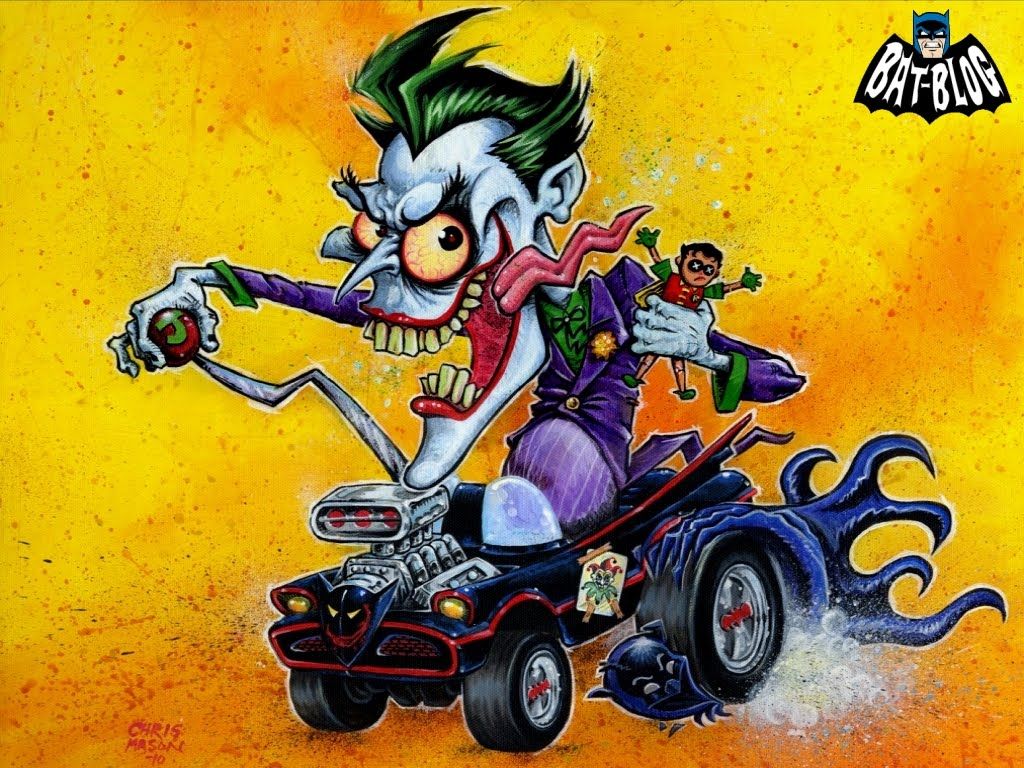 Joker su Batmobile hot rod, 1024x768 HD, iMac