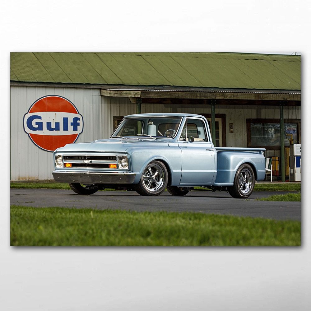 Pickup Chevrolet vintage azzurro Gulf, 1000x1000 HD, PC Desktop