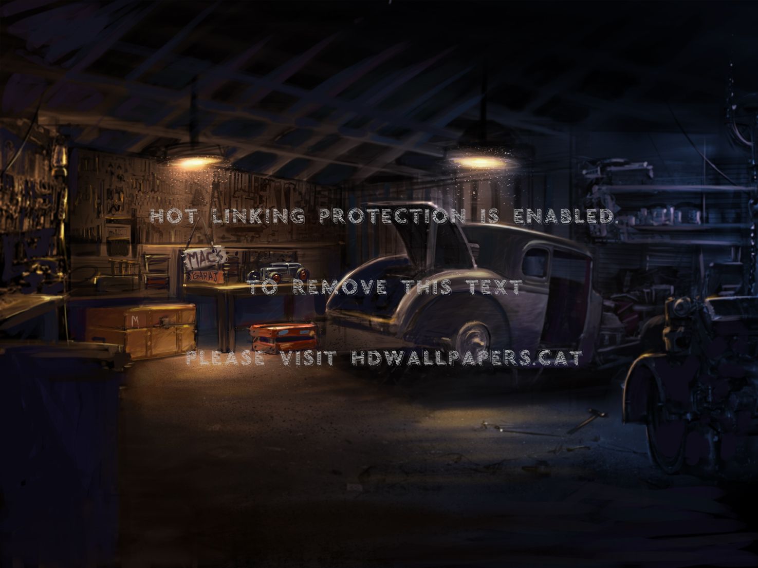 Auto d'epoca in garage notturno, 1475x1106 720p, MacBook Air